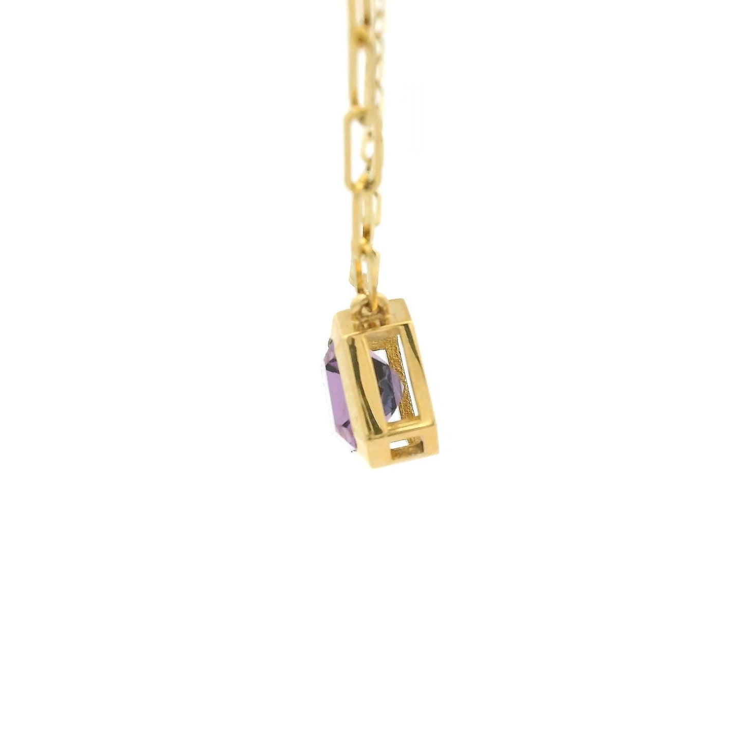 Amethyst Pendant With Paperclip Chain - Forever Rox Fine Jewelry