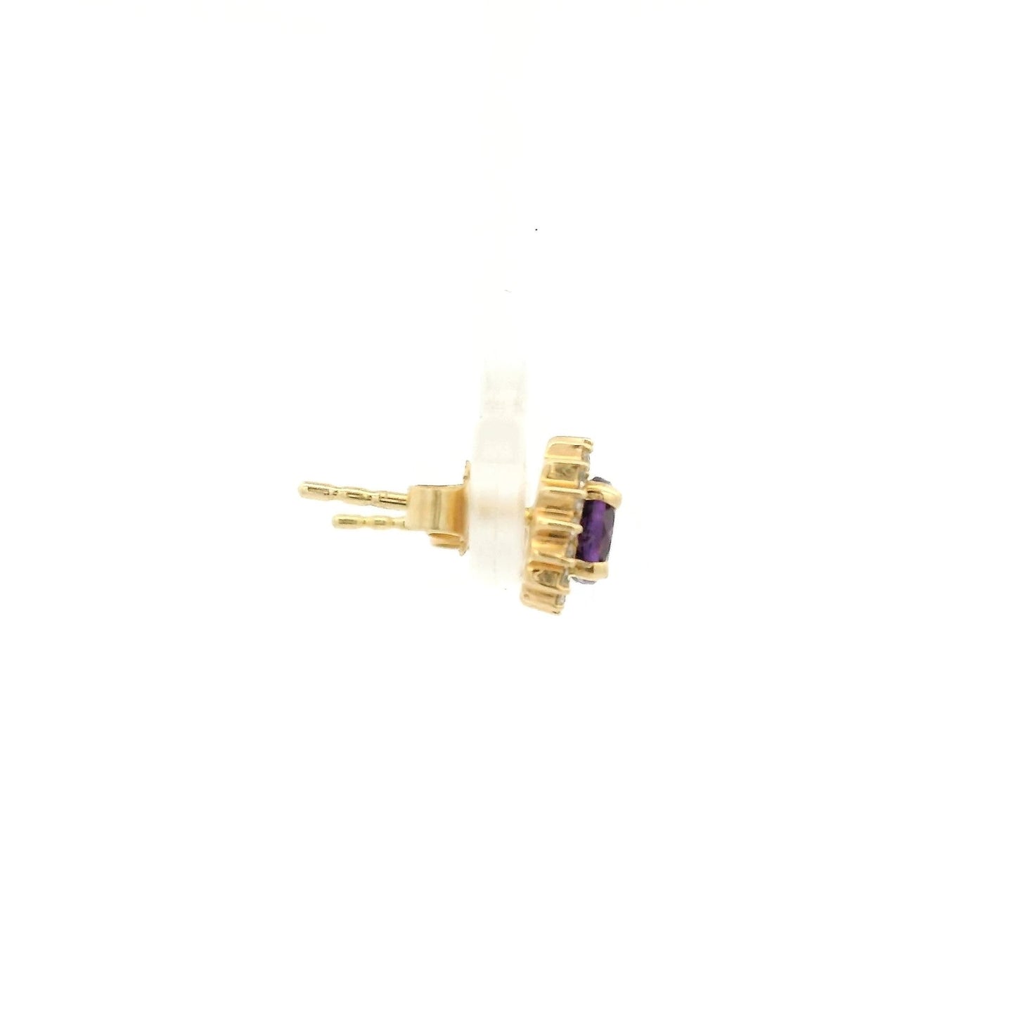 Amethyst Studs With Diamond Halo - Forever Rox Fine Jewelry