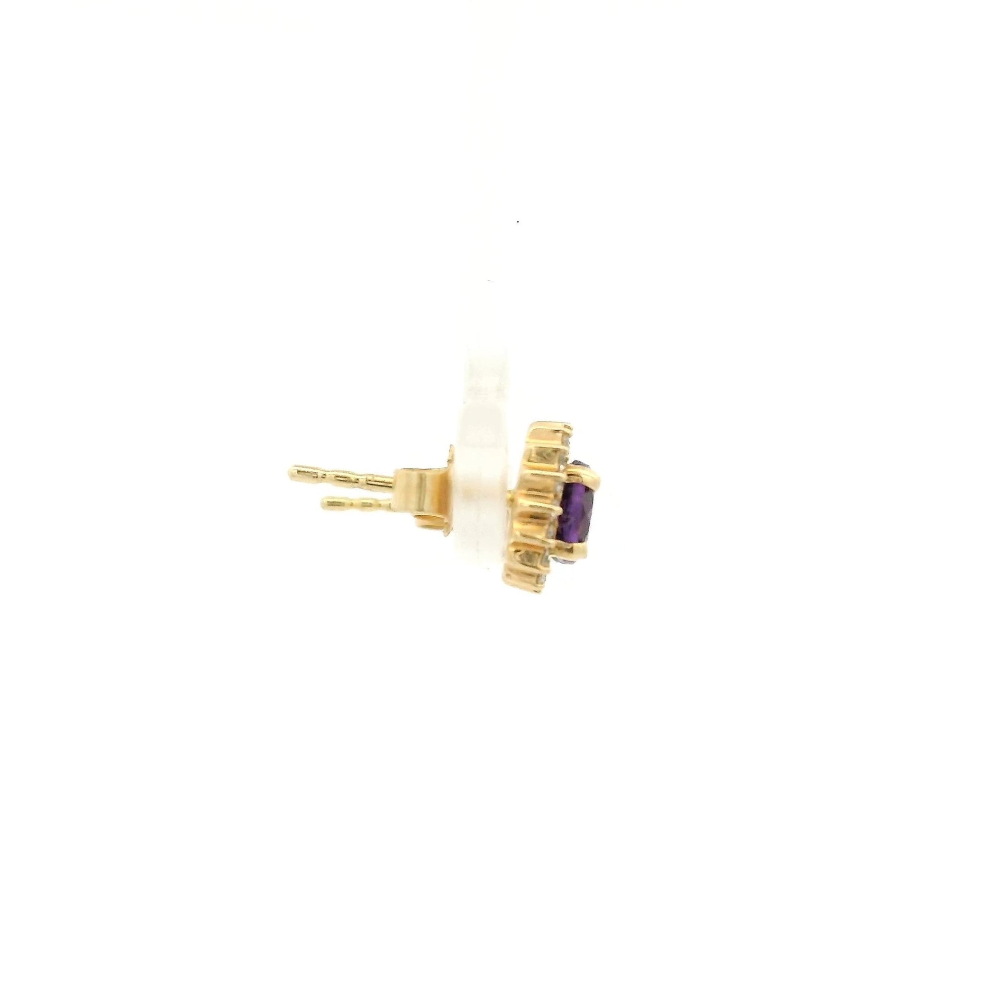 Amethyst Studs With Diamond Halo - Forever Rox Fine Jewelry