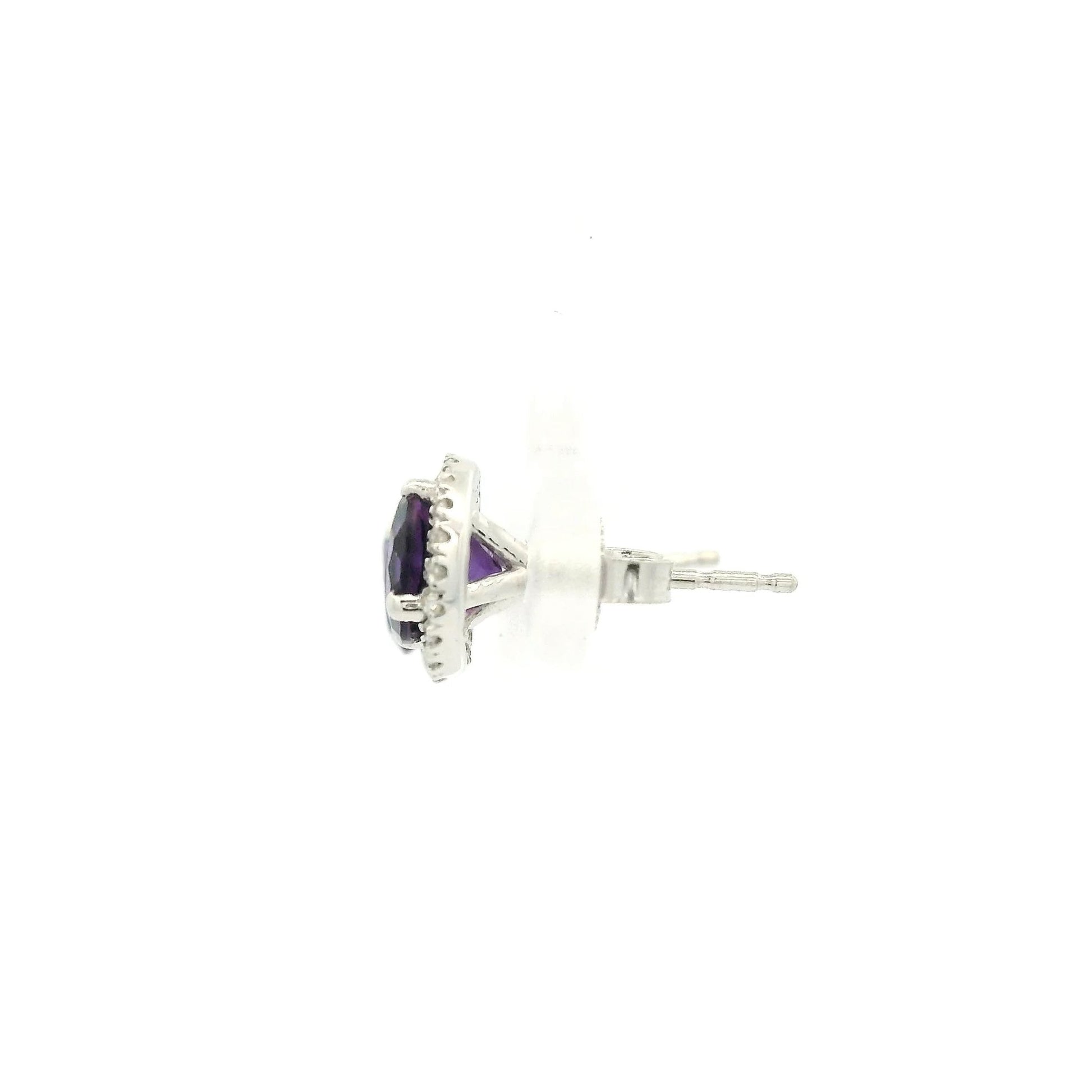 Amethyst Studs With Diamond Halo - Forever Rox Fine Jewelry