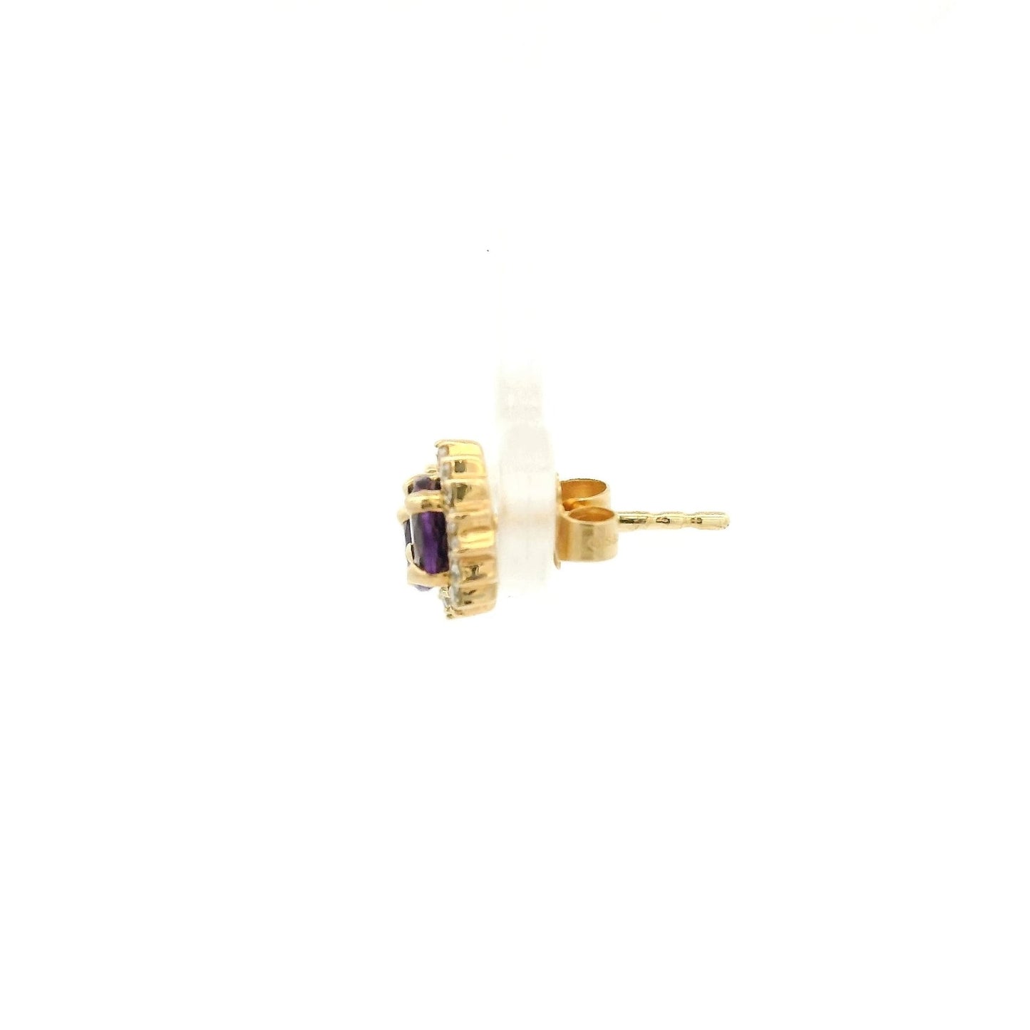 Amethyst Studs With Diamond Halo - Forever Rox Fine Jewelry