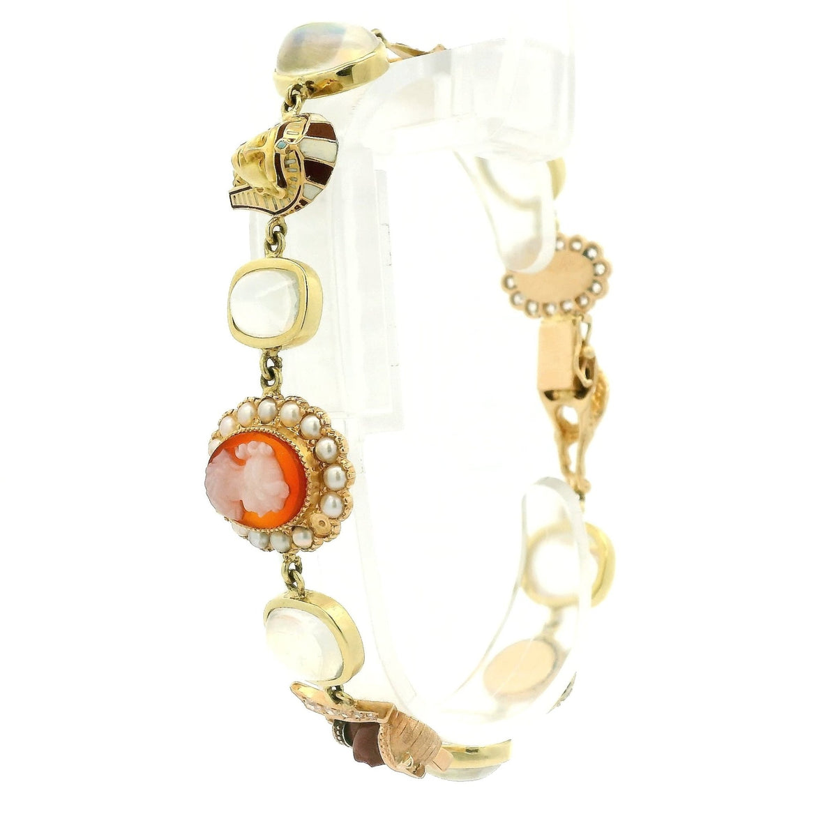 Antique Vintage Moon Stone Cameo Bracelet - Forever Rox Fine Jewelry