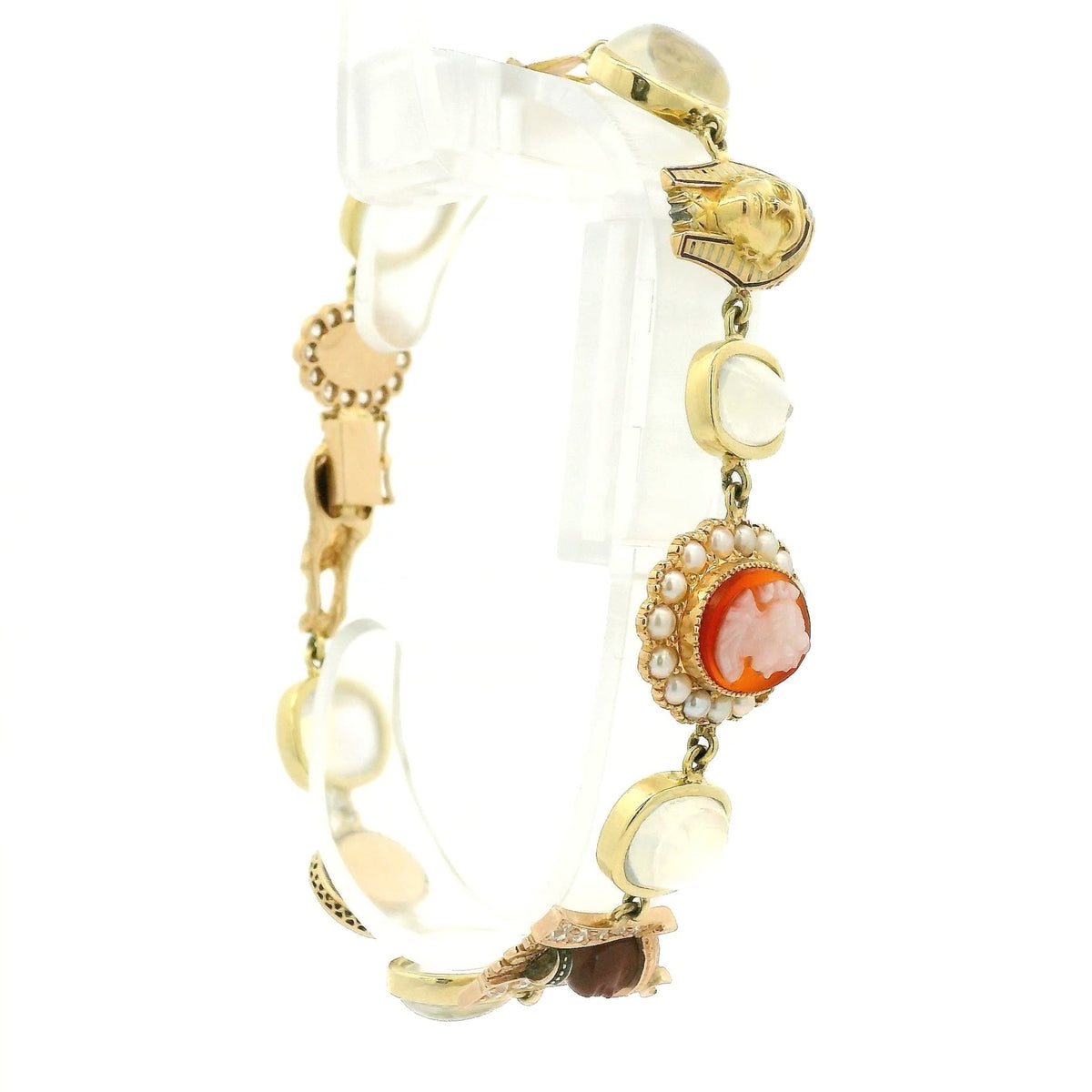 Antique Vintage Moon Stone Cameo Bracelet - Forever Rox Fine Jewelry