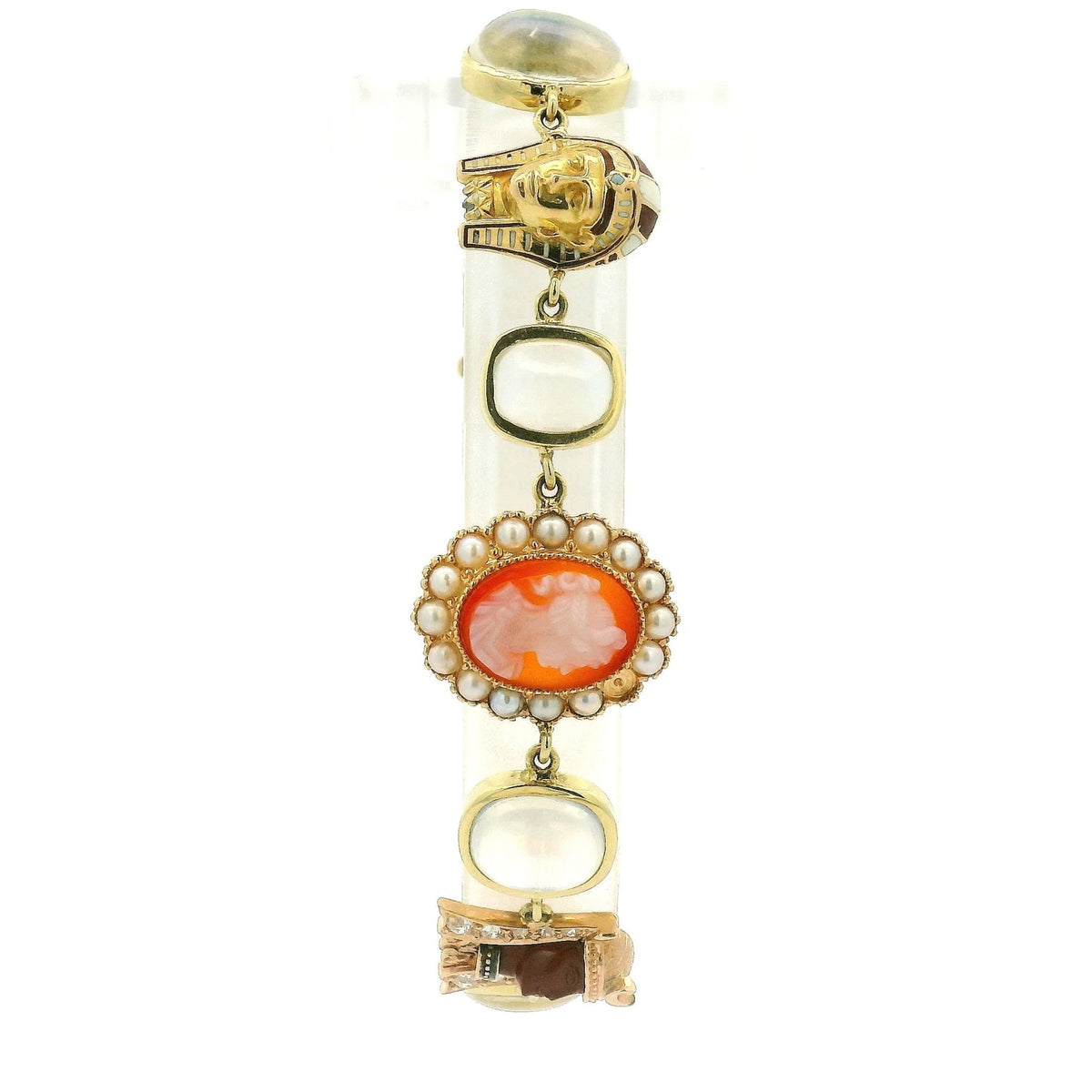 Antique Vintage Moon Stone Cameo Bracelet - Forever Rox Fine Jewelry