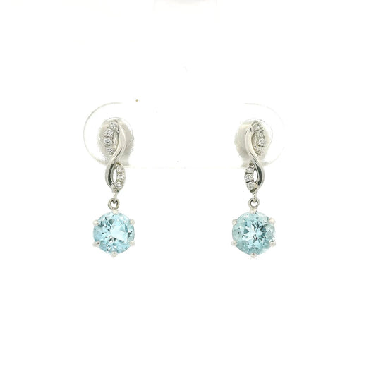 Aquamarine & Diamond Dangles - Forever Rox