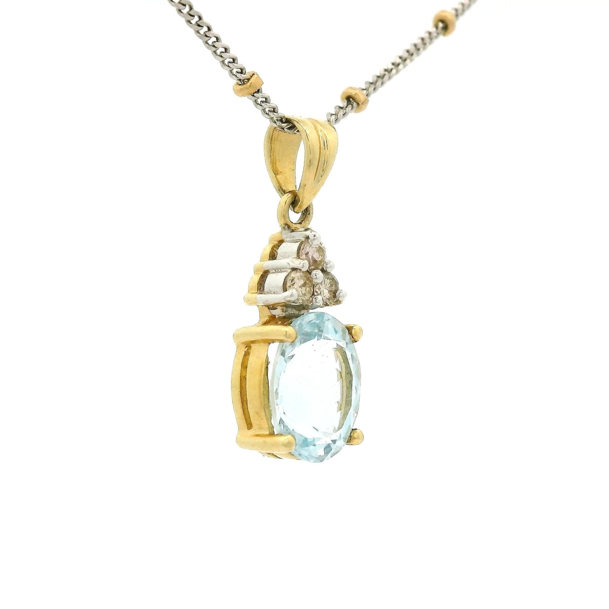 Aquamarine & Diamond Pendant - Forever Rox