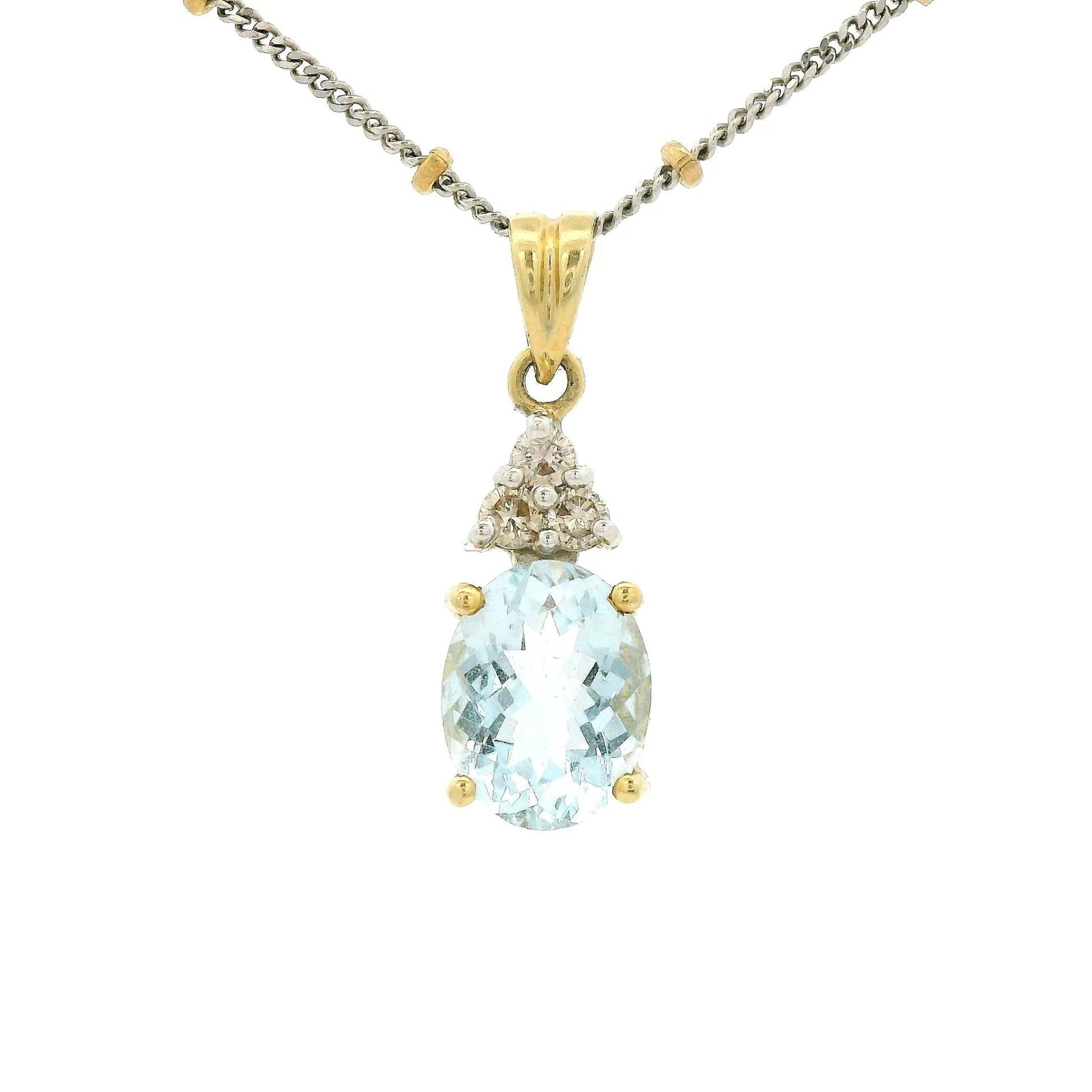 Aquamarine & Diamond Pendant - Forever Rox