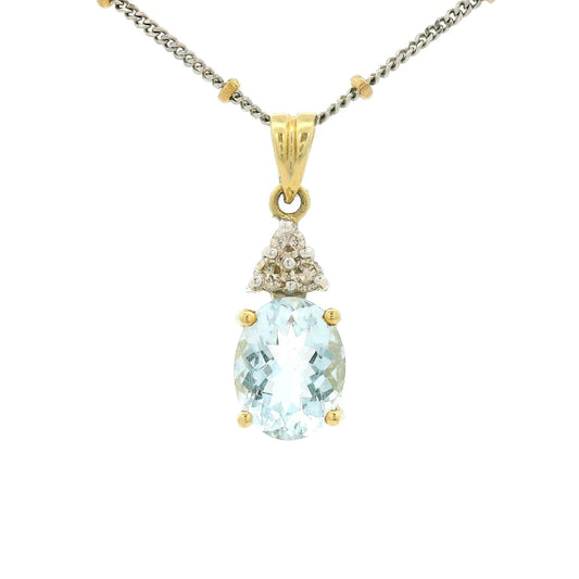 Aquamarine & Diamond Pendant - Forever Rox
