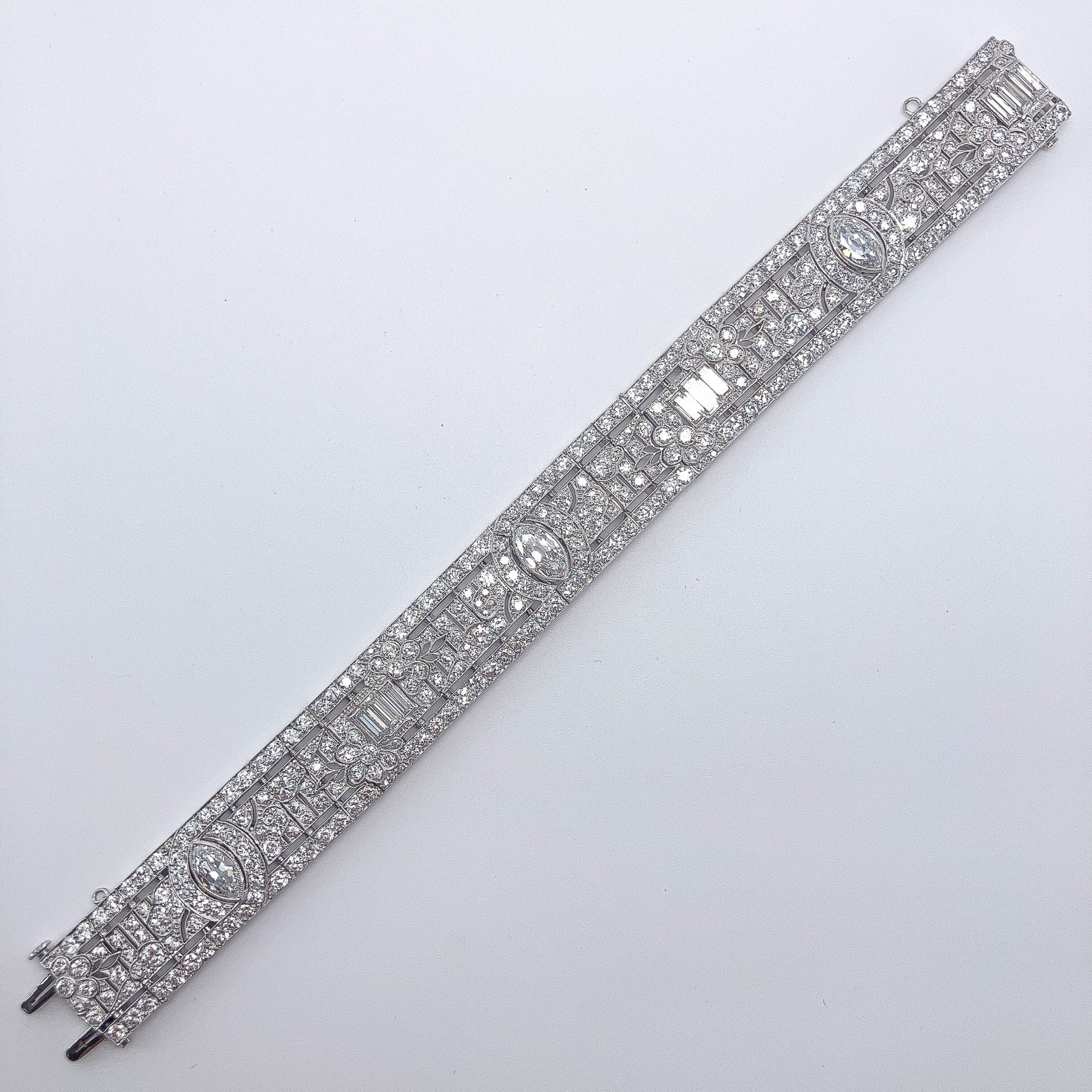 Art Deco Diamond Bracelet by Oscar Heyman, Platinum - Forever Rox