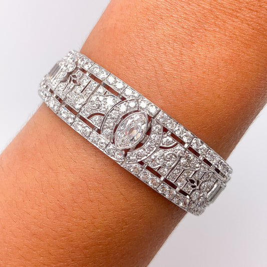 Art Deco Diamond Bracelet by Oscar Heyman, Platinum - Forever Rox