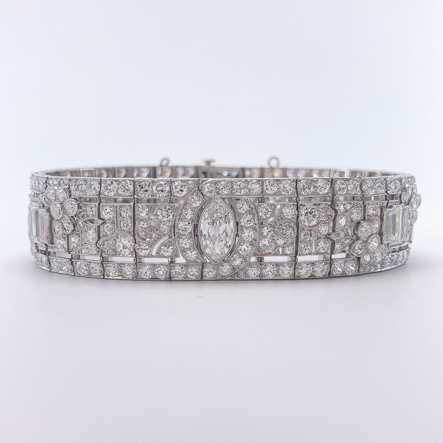 Art Deco Diamond Bracelet by Oscar Heyman, Platinum - Forever Rox