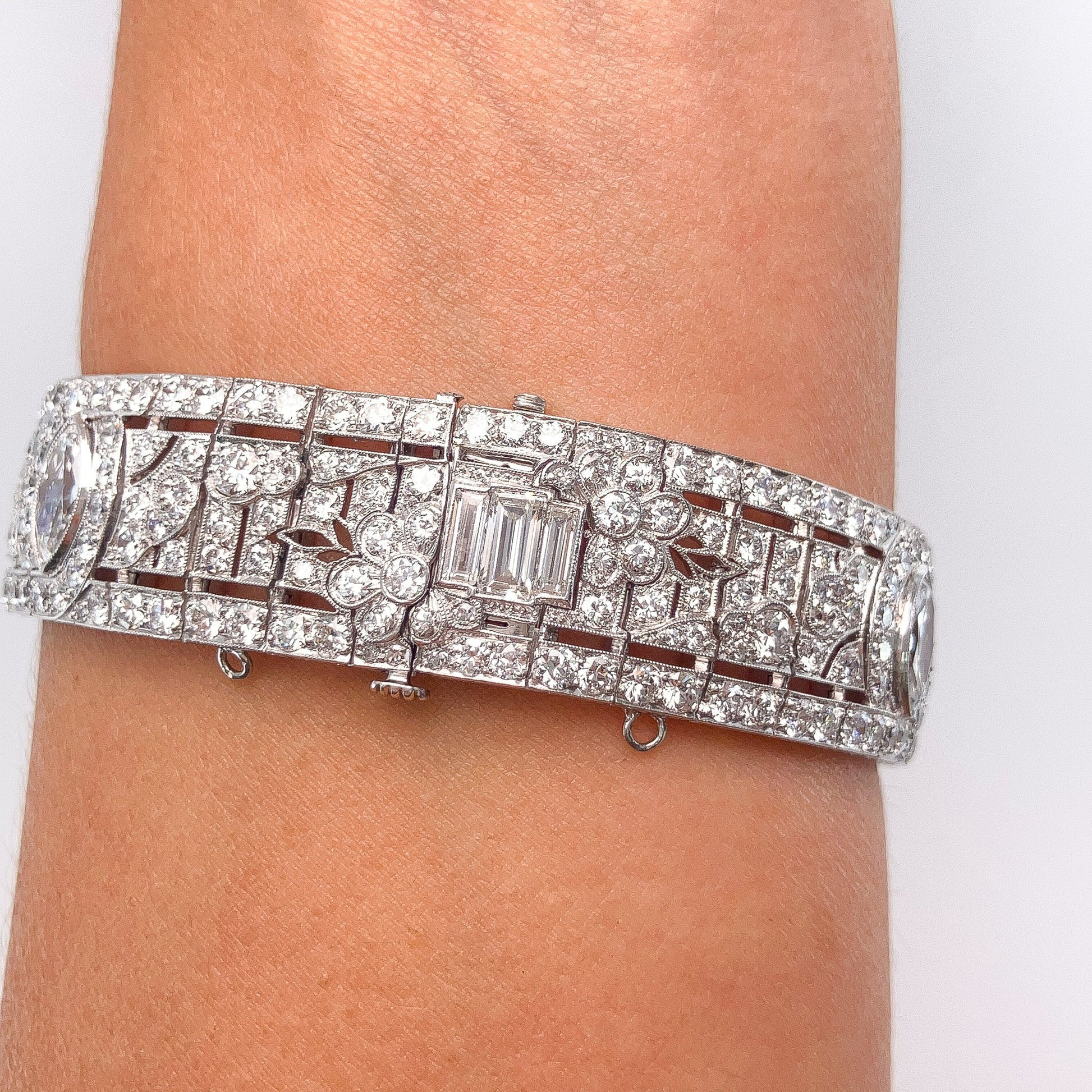 Art Deco Diamond Bracelet by Oscar Heyman, Platinum - Forever Rox