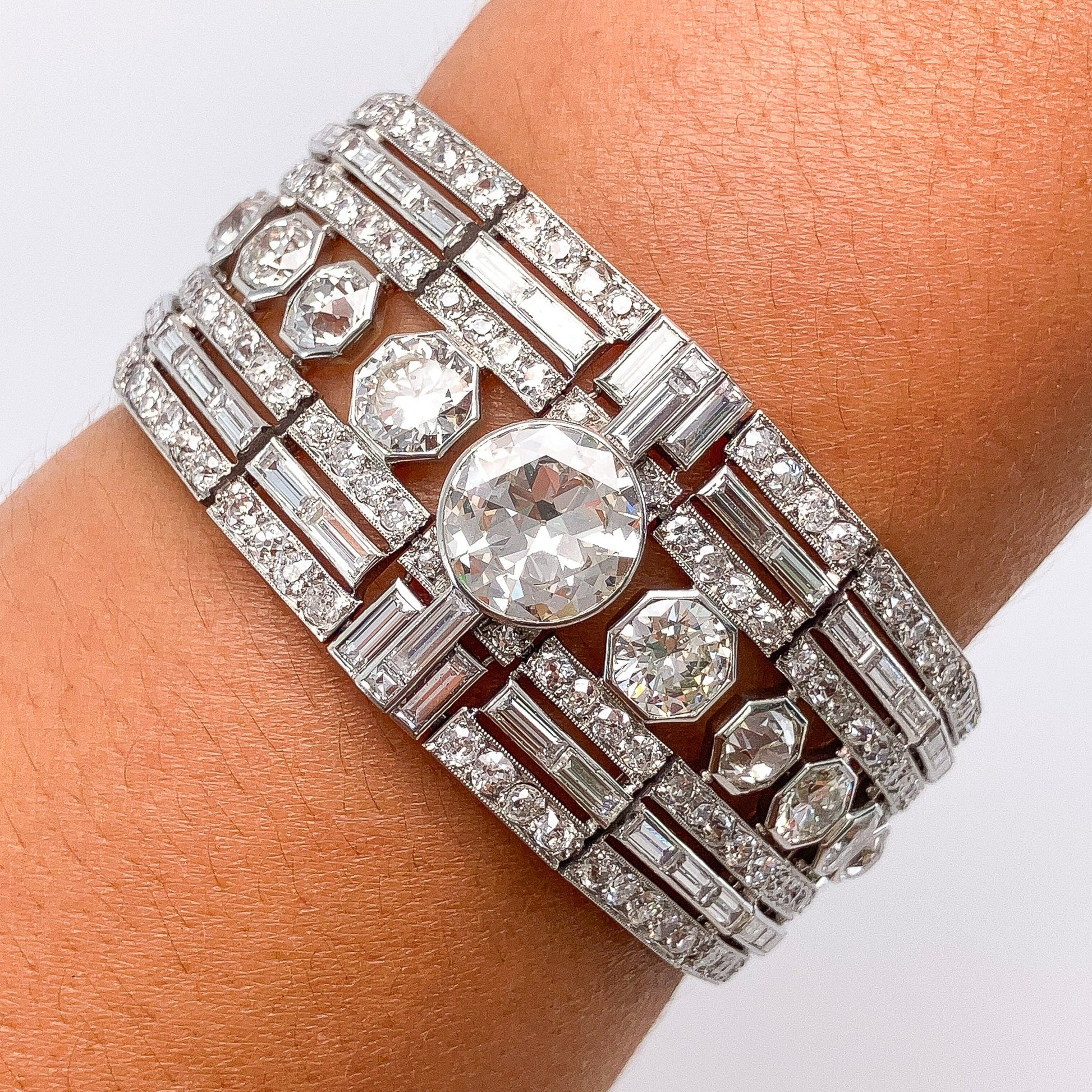 Art Deco Diamond Bracelet, Platinum - Forever Rox