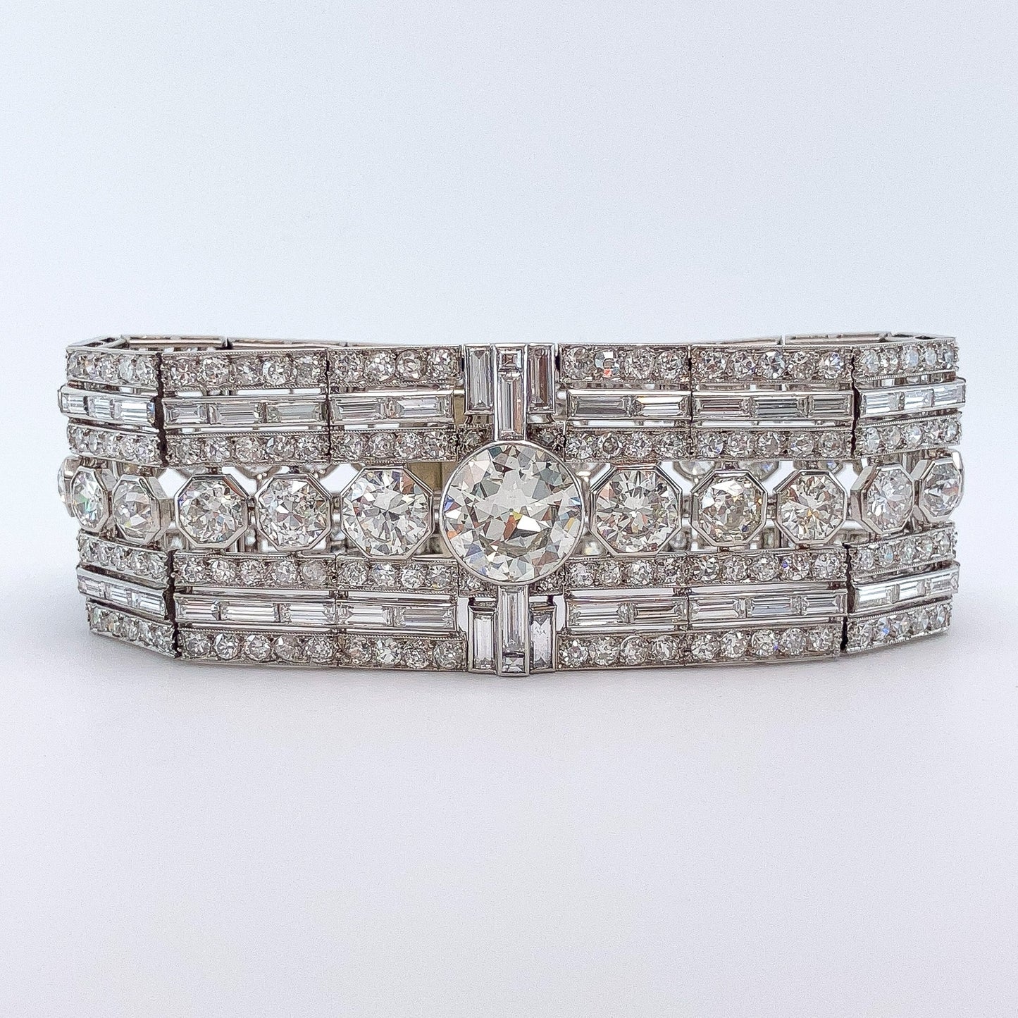 Art Deco Diamond Bracelet, Platinum - Forever Rox
