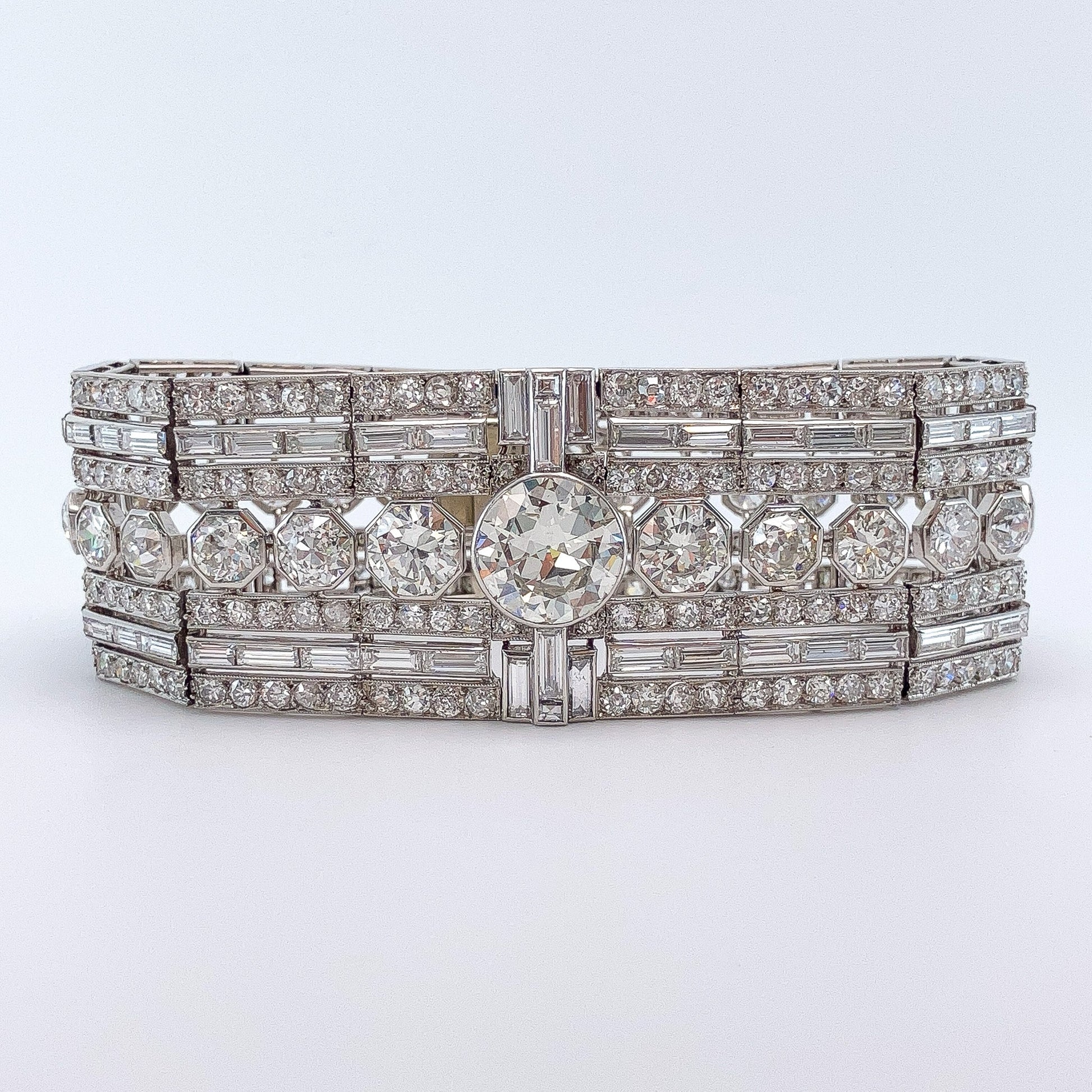 Art Deco Diamond Bracelet, Platinum - Forever Rox