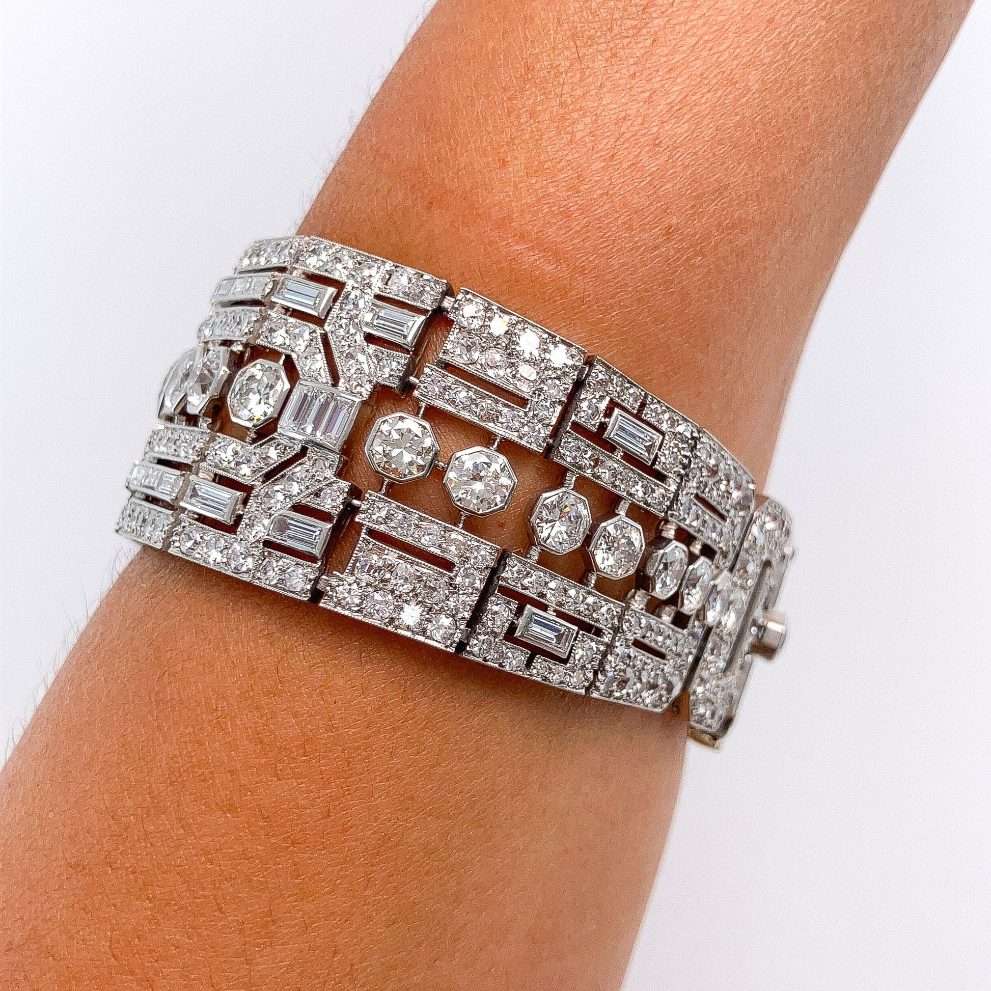 Art Deco Diamond Bracelet, Platinum - Forever Rox