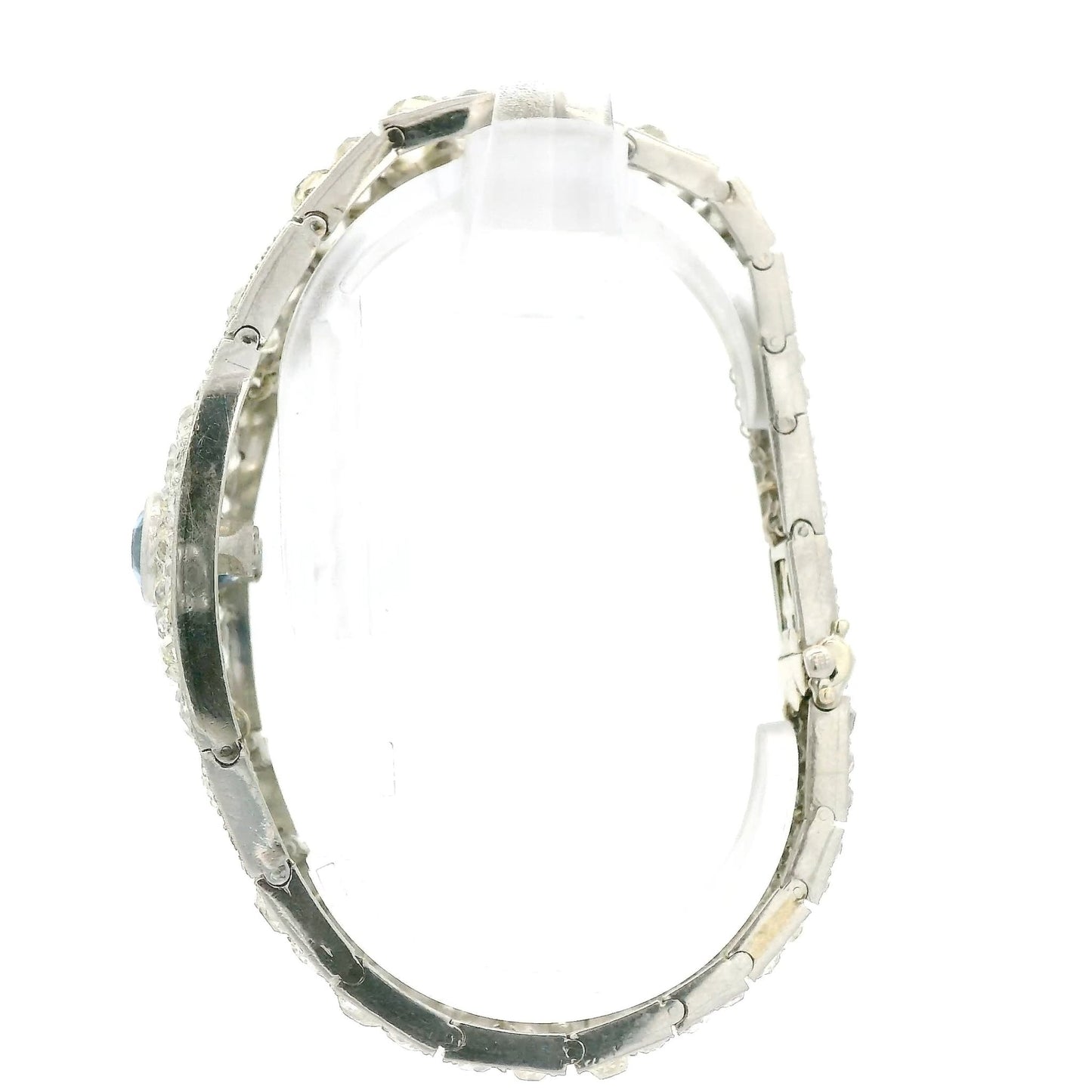 Art Deco GIA Certified No Heat, Sri Lanka Sapphire & Mine Cut Diamond Bracelet - Forever Rox