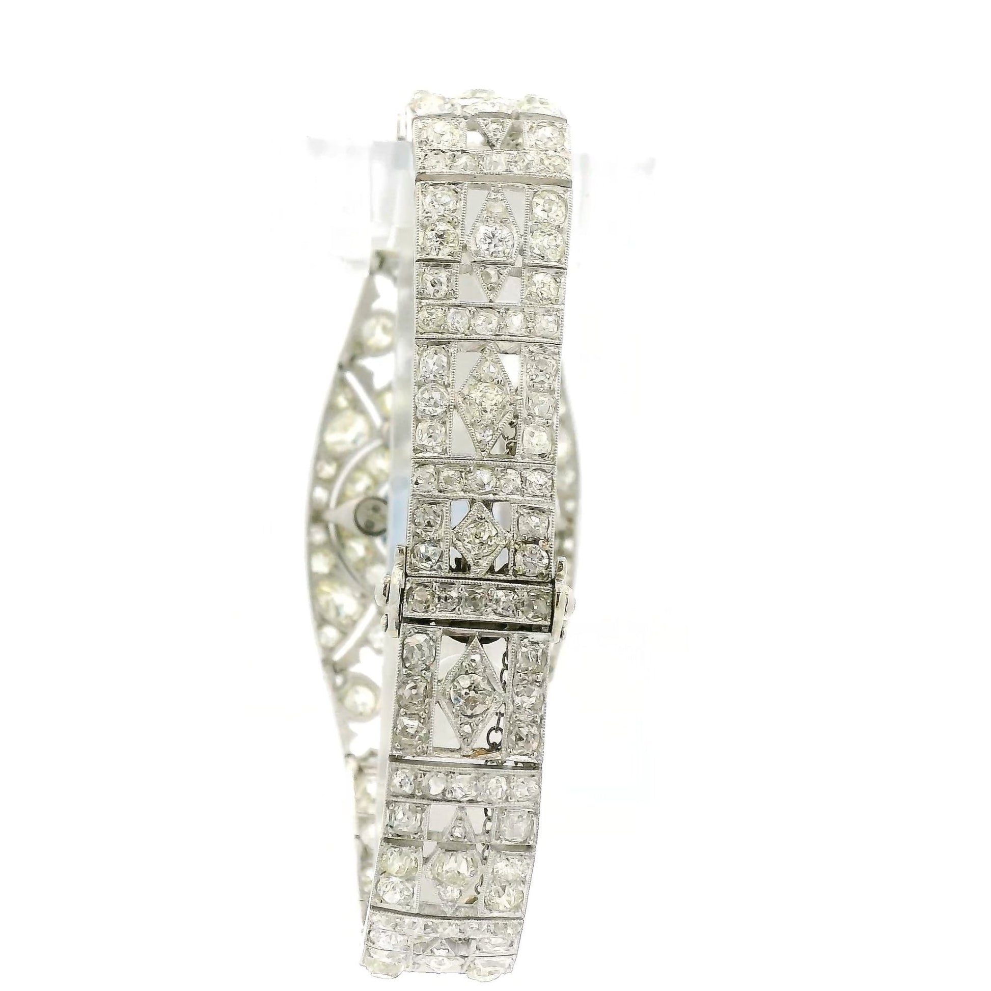 Art Deco GIA Certified No Heat, Sri Lanka Sapphire & Mine Cut Diamond Bracelet - Forever Rox
