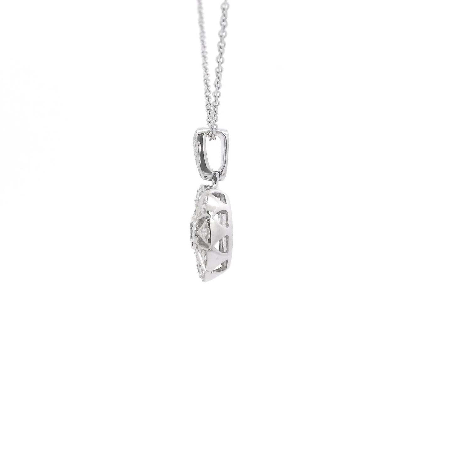 Art Deco Style Diamond Oval Pendant With Star Design - Forever Rox Fine Jewelry