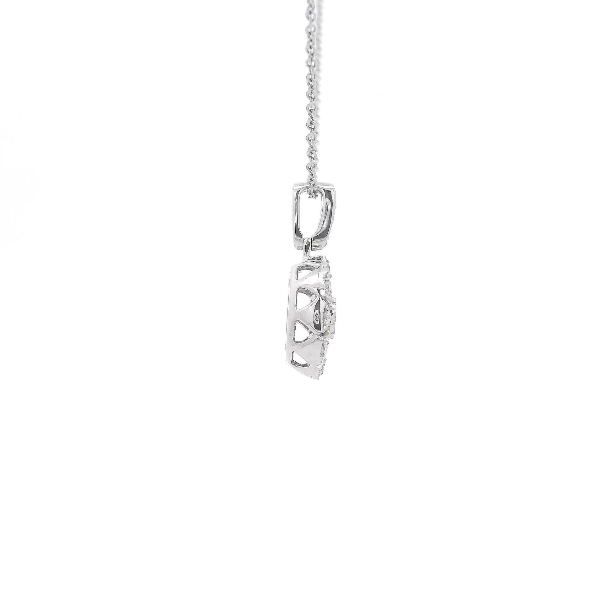Art Deco Style Diamond Oval Pendant With Star Design - Forever Rox Fine Jewelry