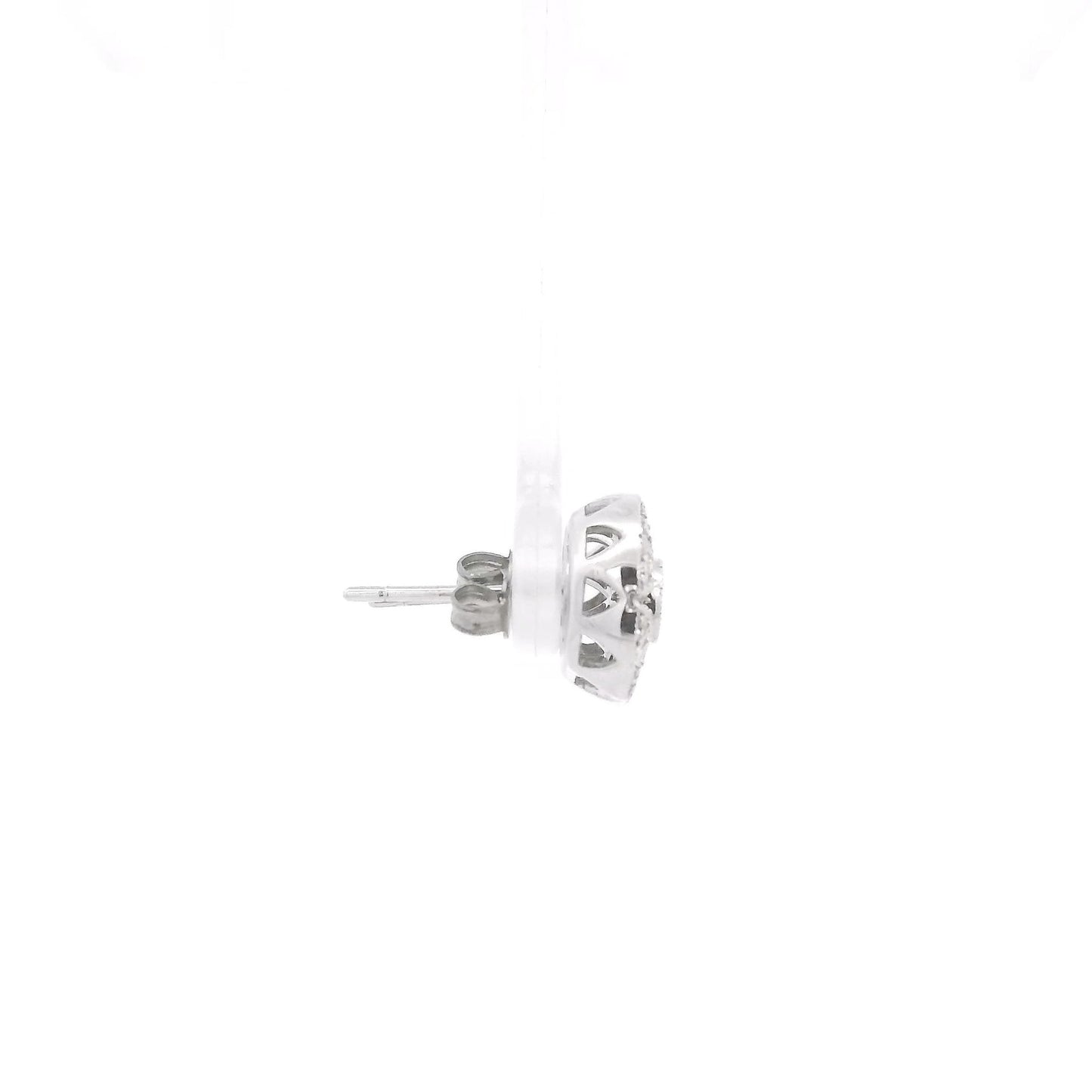 Art Deco Style Diamond Round Studs With Star Design - Forever Rox Fine Jewelry
