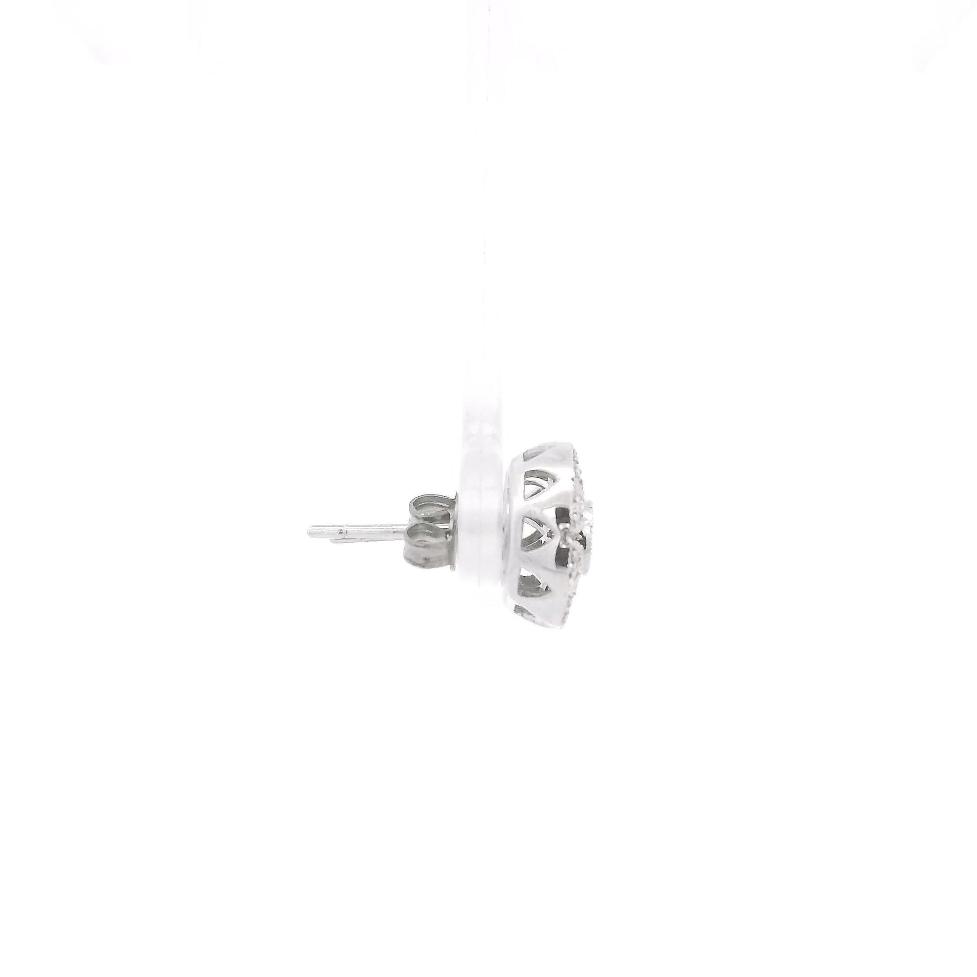 Art Deco Style Diamond Round Studs With Star Design - Forever Rox Fine Jewelry