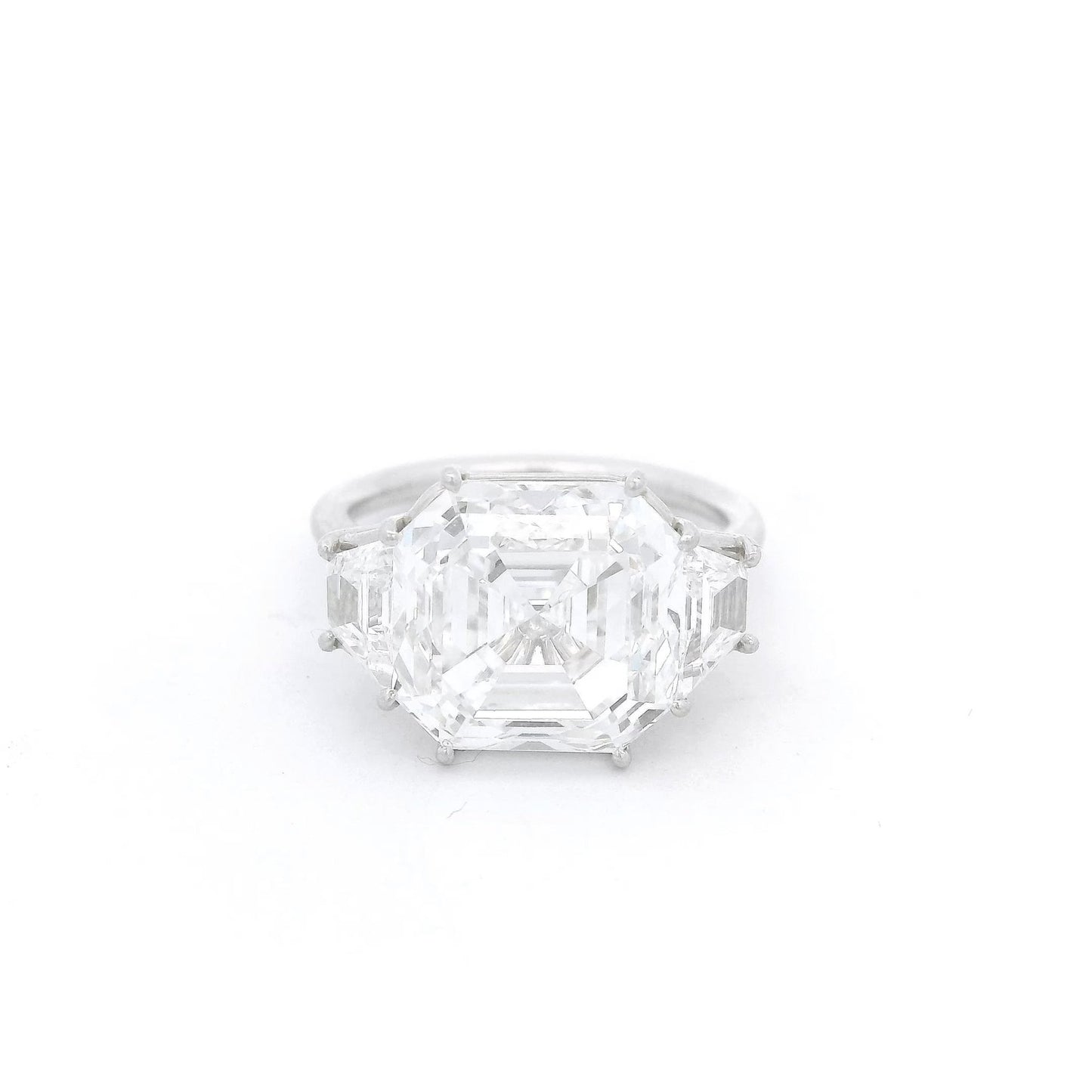 Asscher Cut Diamond Ring With Trapezoid Cut Diamonds - Forever Rox