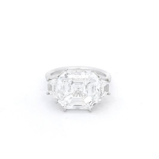 Asscher Cut Diamond Ring With Trapezoid Cut Diamonds - Forever Rox