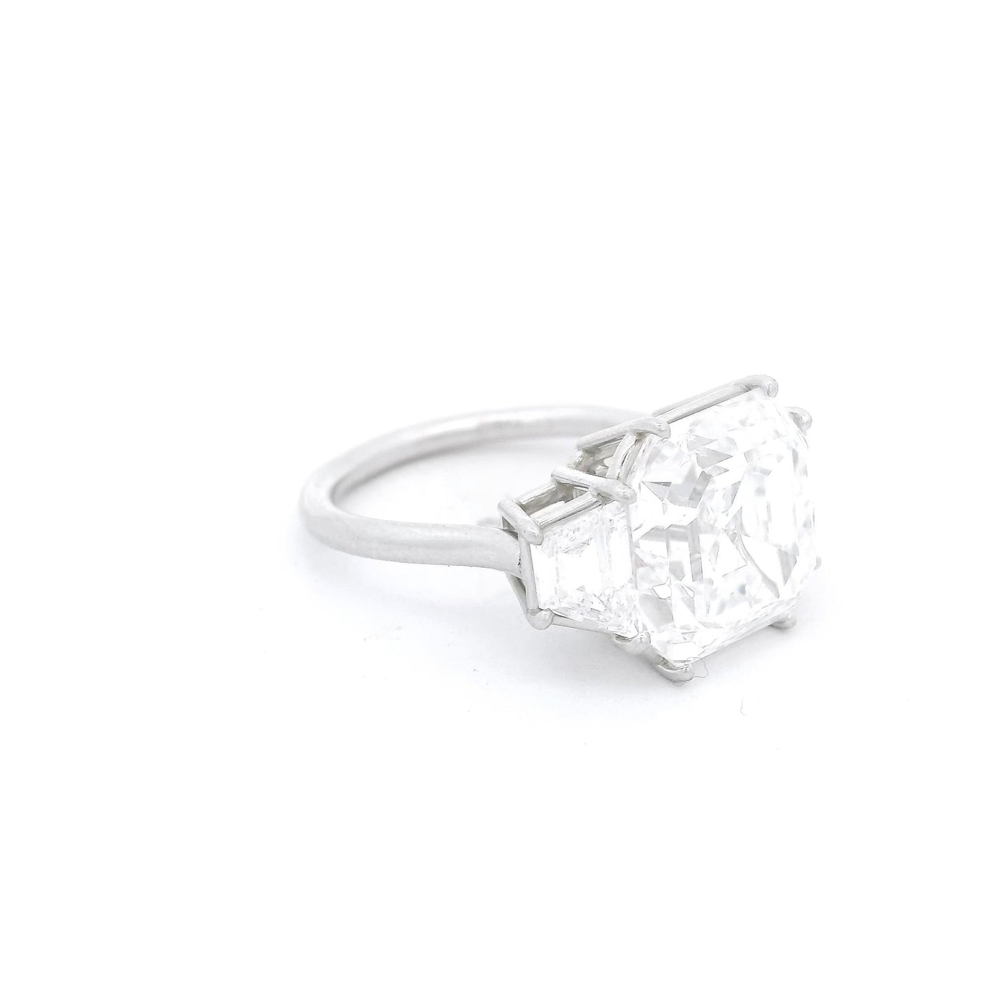Asscher Cut Diamond Ring With Trapezoid Cut Diamonds - Forever Rox