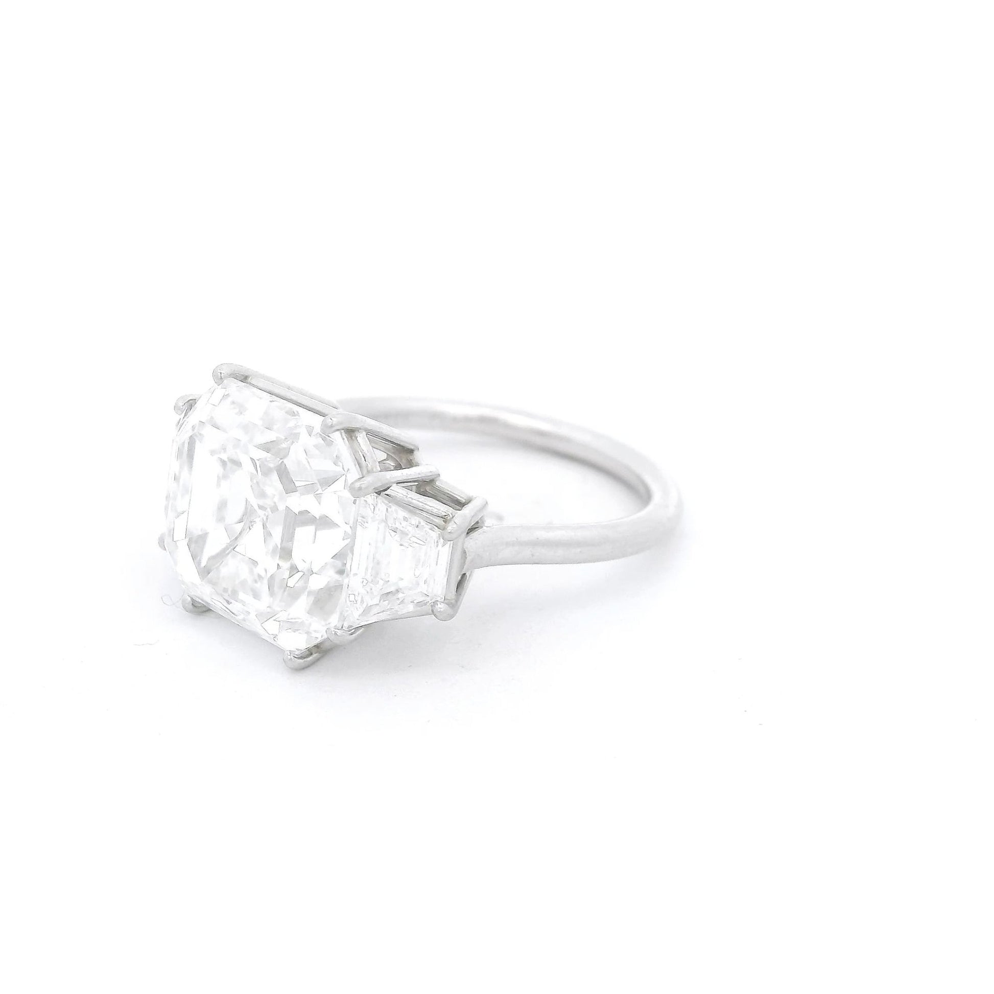 Asscher Cut Diamond Ring With Trapezoid Cut Diamonds - Forever Rox
