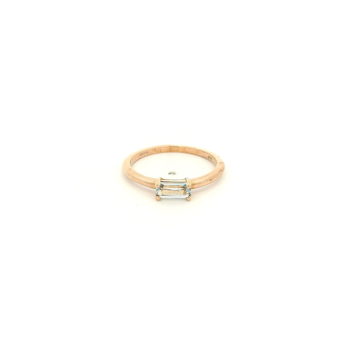 Baguette Blue Topaz Solitaire Ring - Forever Rox Fine Jewelry