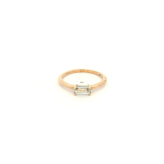 Baguette Blue Topaz Solitaire Ring - Forever Rox Fine Jewelry