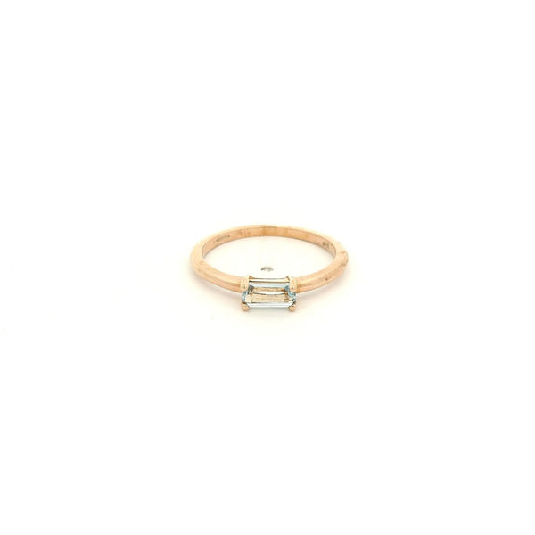 Baguette Blue Topaz Solitaire Ring - Forever Rox Fine Jewelry