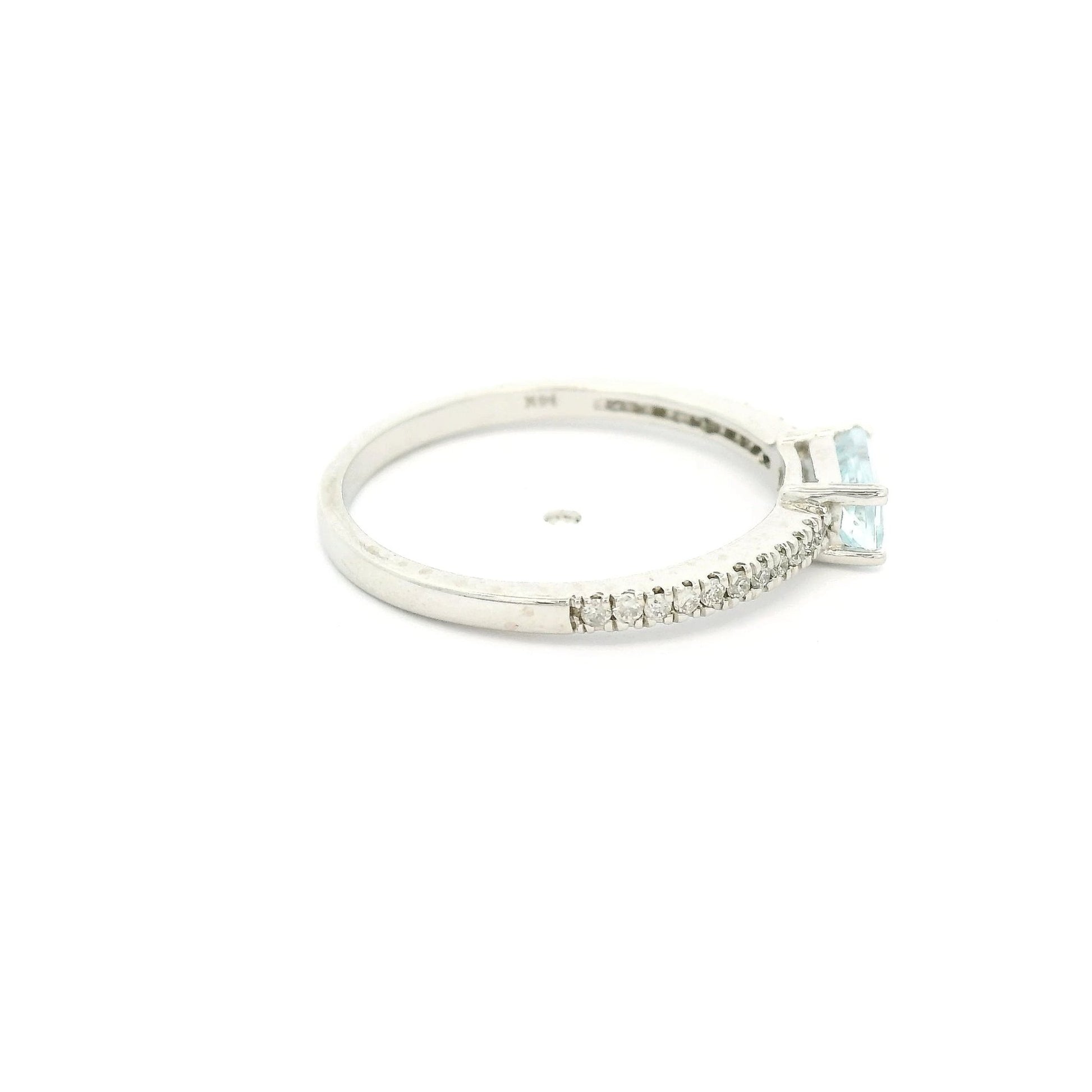 Baguette Cut Aquamarine & Diamond Ring - Forever Rox