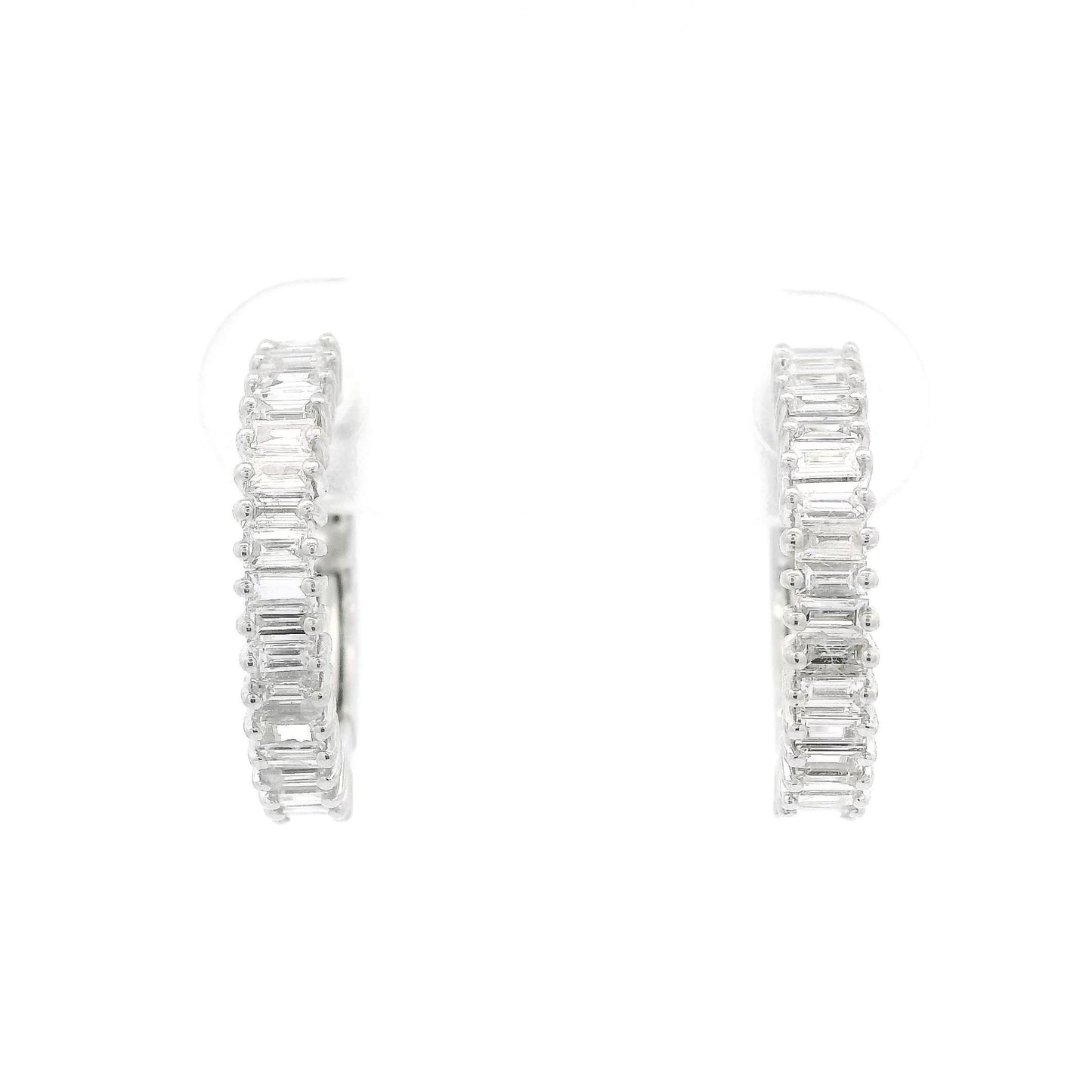 Baguette Diamond Hoops - Forever Rox