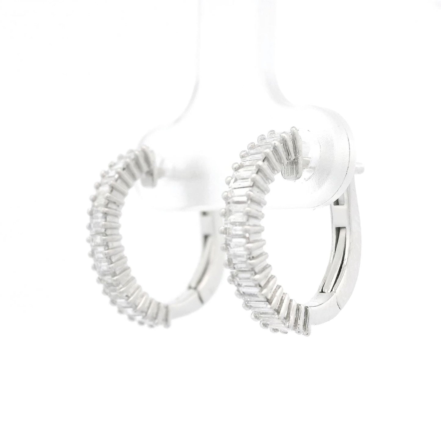 Baguette Diamond Hoops - Forever Rox