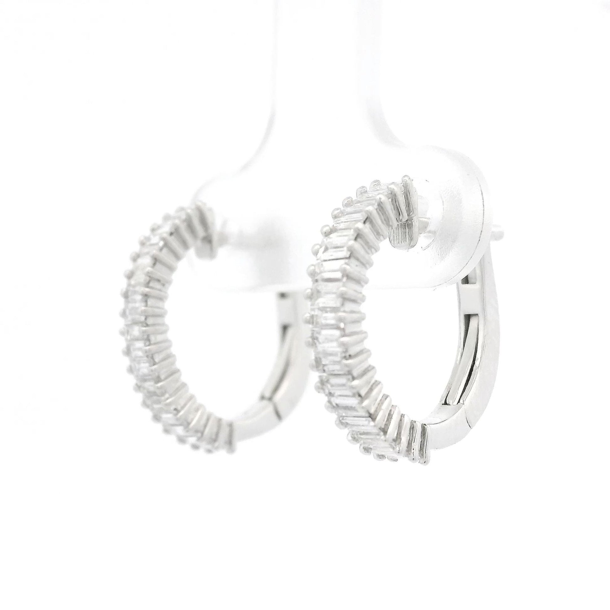 Baguette Diamond Hoops - Forever Rox