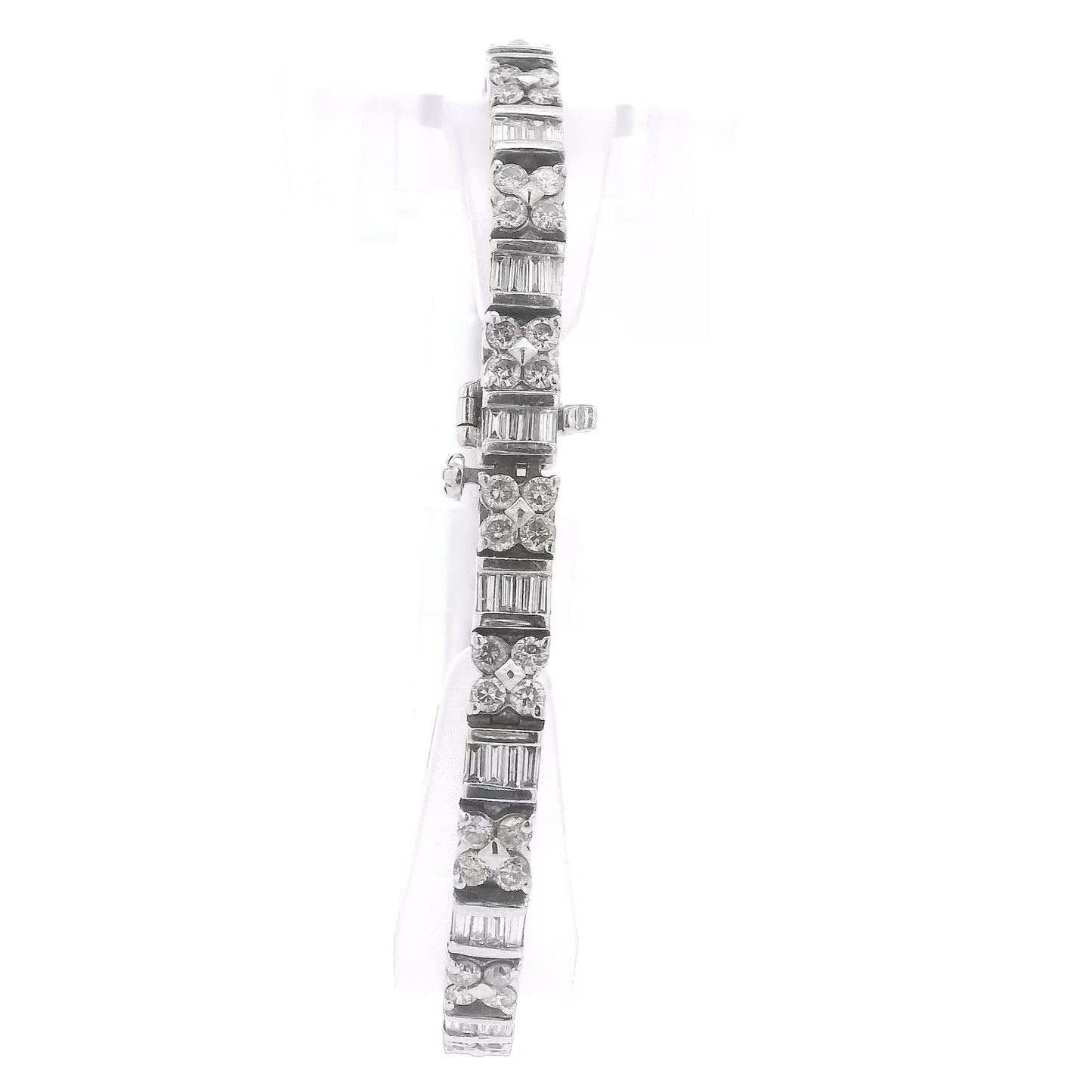 Baguette & Round Brilliant Cut Diamond Tennis Bracelet - Forever Rox