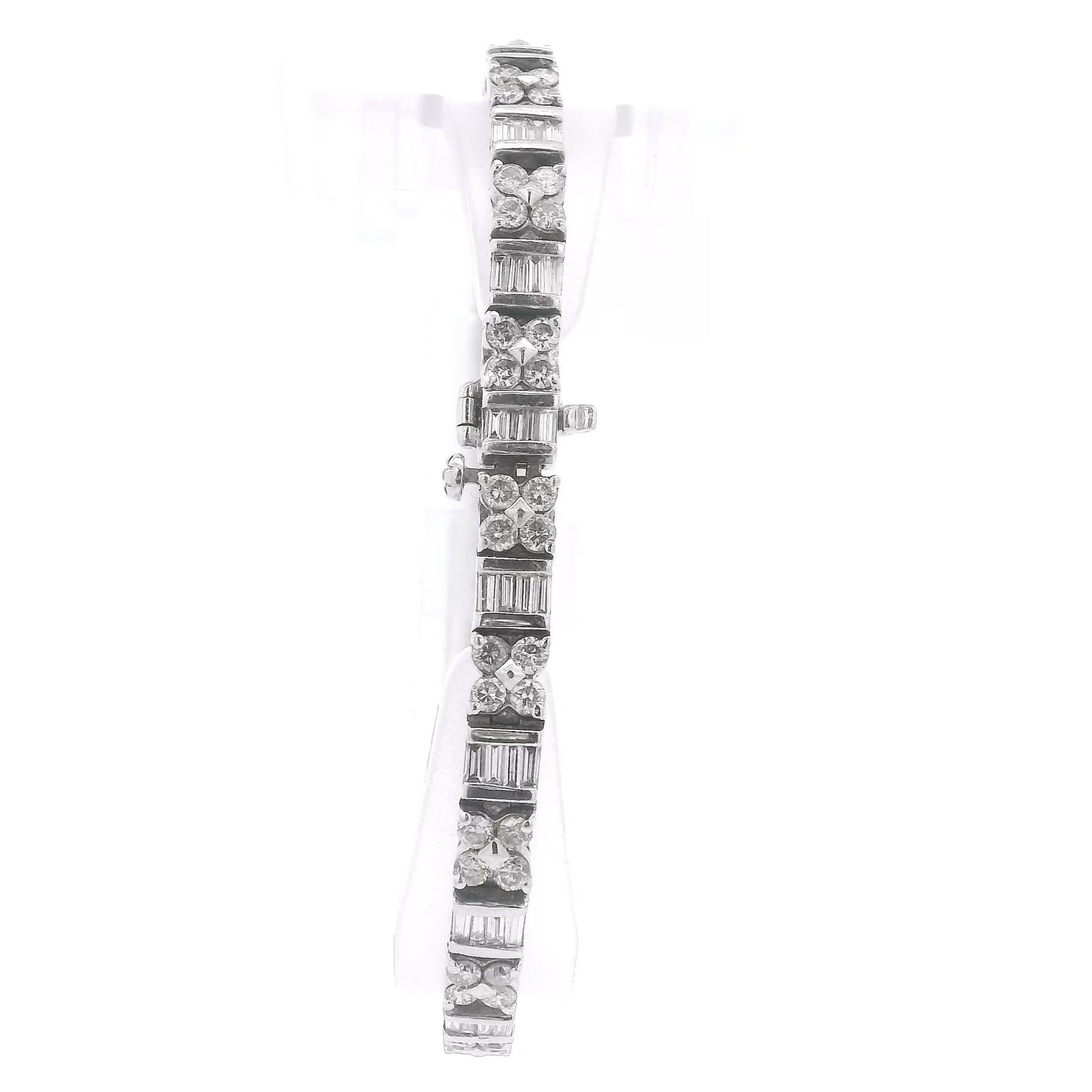 Baguette & Round Brilliant Cut Diamond Tennis Bracelet - Forever Rox