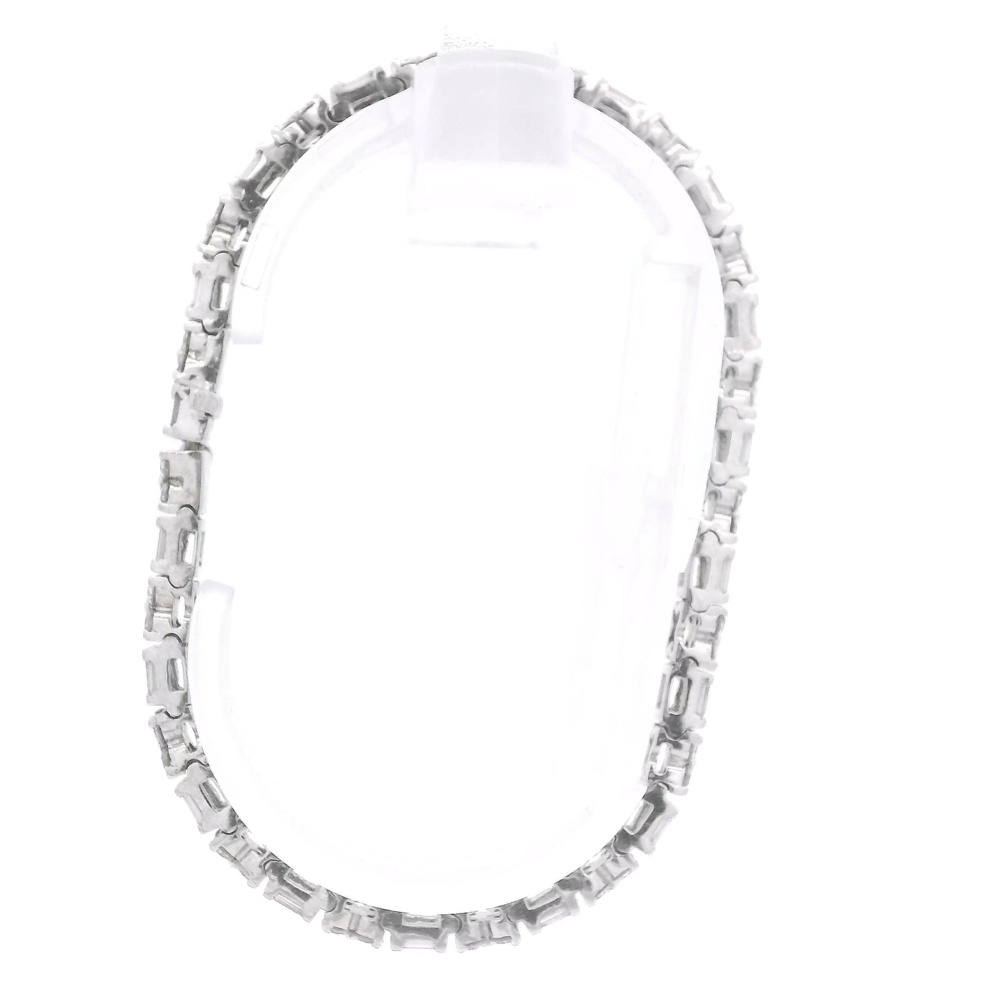 Baguette & Round Brilliant Cut Diamond Tennis Bracelet - Forever Rox