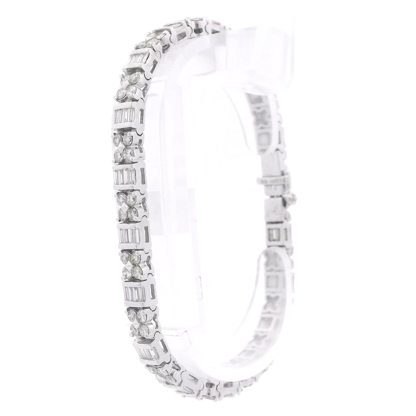 Baguette & Round Brilliant Cut Diamond Tennis Bracelet - Forever Rox