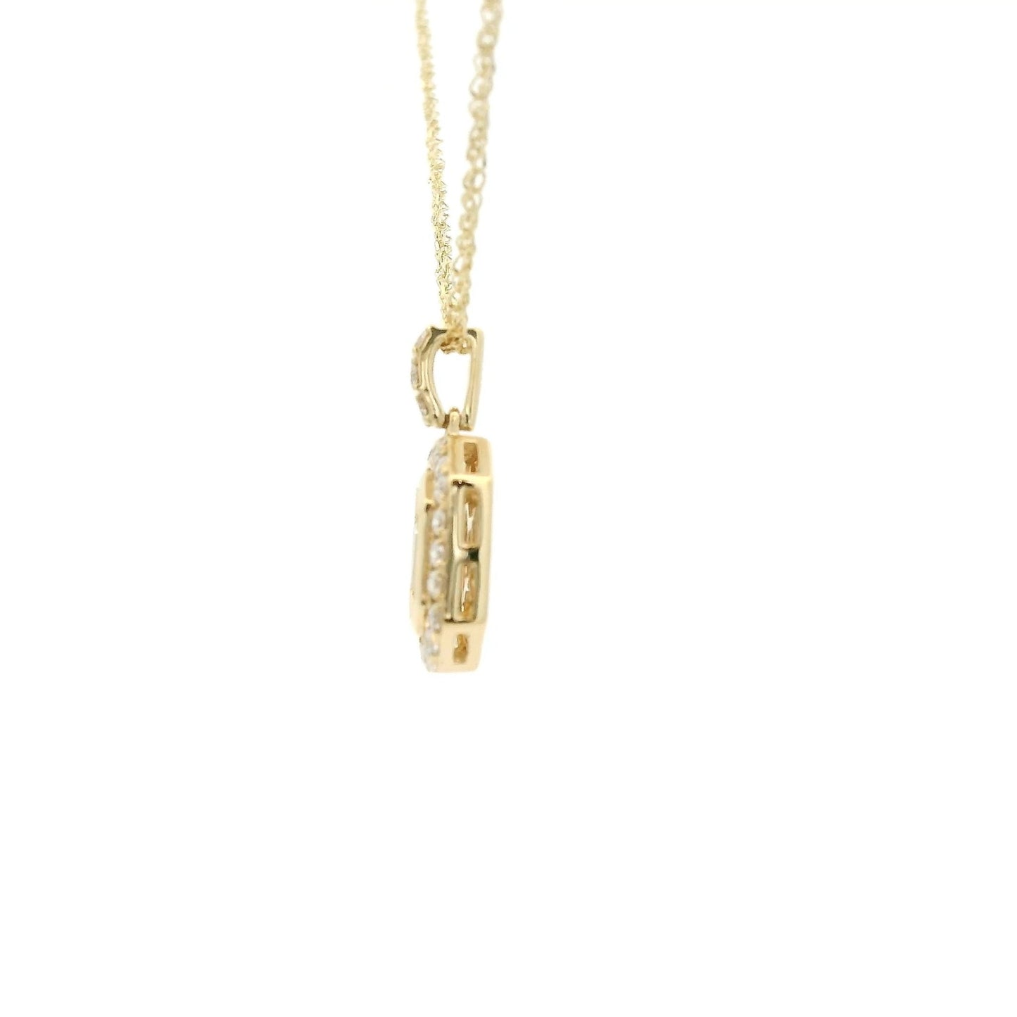 Baguette & Round Cut Diamond Octagon Shape Pendant - Forever Rox Fine Jewelry