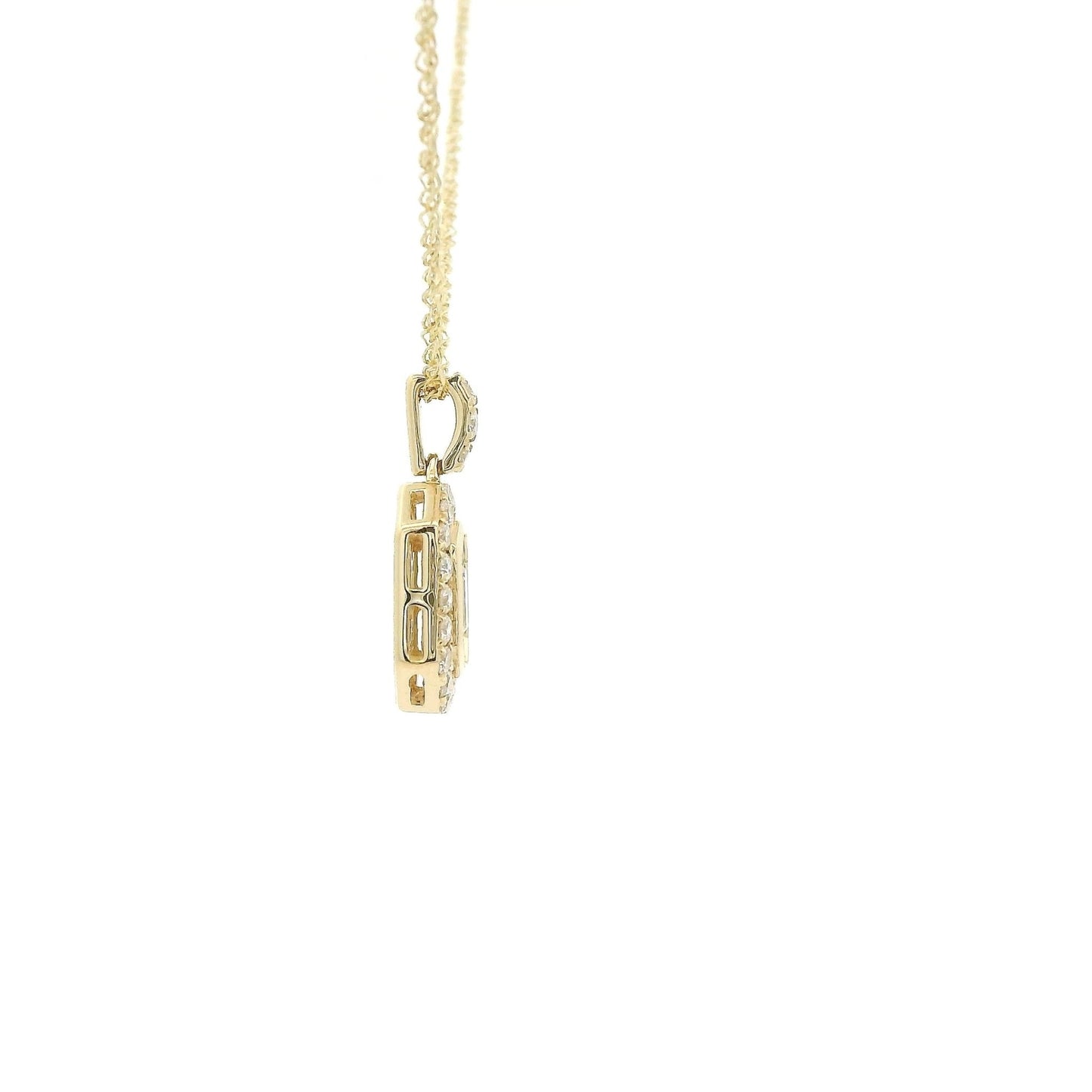 Baguette & Round Cut Diamond Octagon Shape Pendant - Forever Rox Fine Jewelry