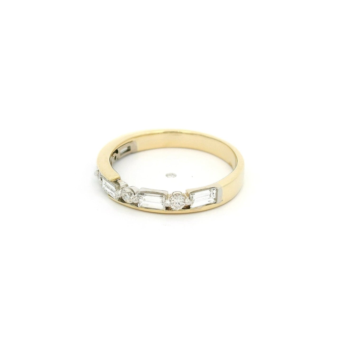 Baguette & Round Diamond Split Band - Forever Rox