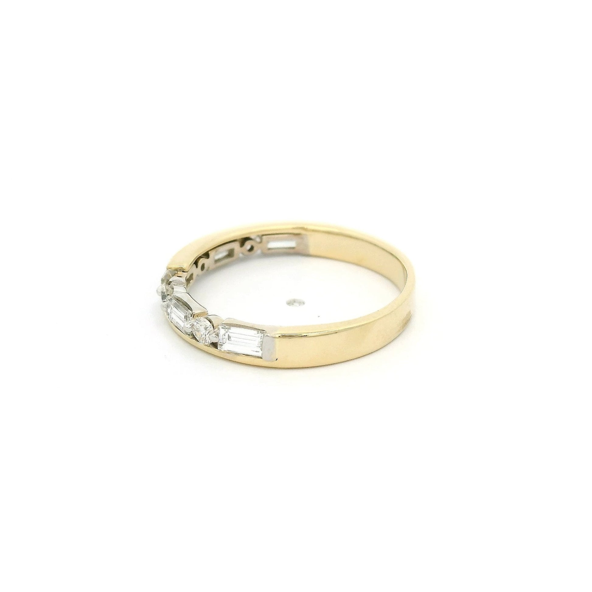 Baguette & Round Diamond Split Band - Forever Rox