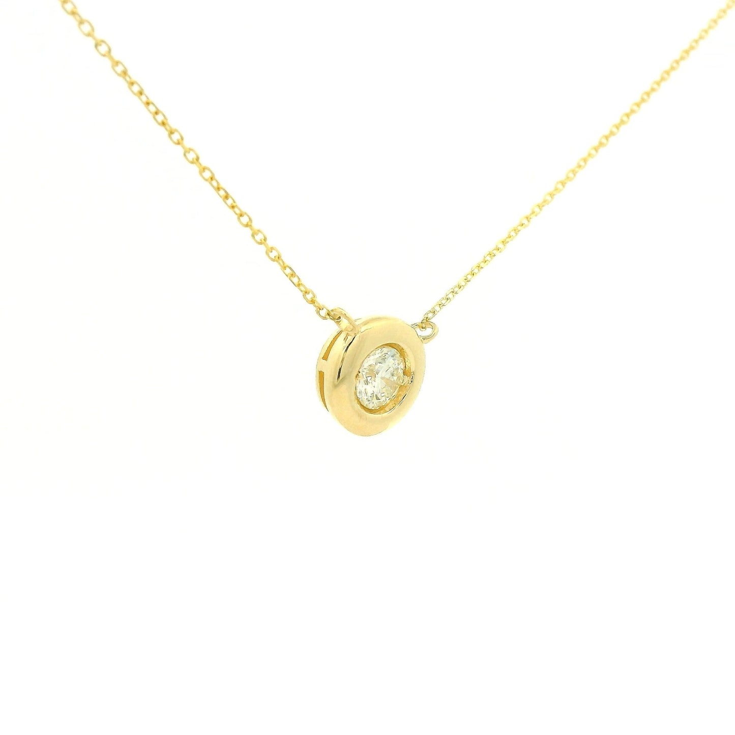 Bezel Set .40ct Round Cut Diamond Pendant - Forever Rox Fine Jewelry