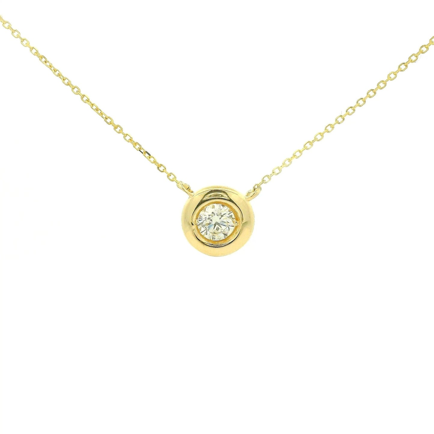 Bezel Set .40ct Round Cut Diamond Pendant - Forever Rox Fine Jewelry