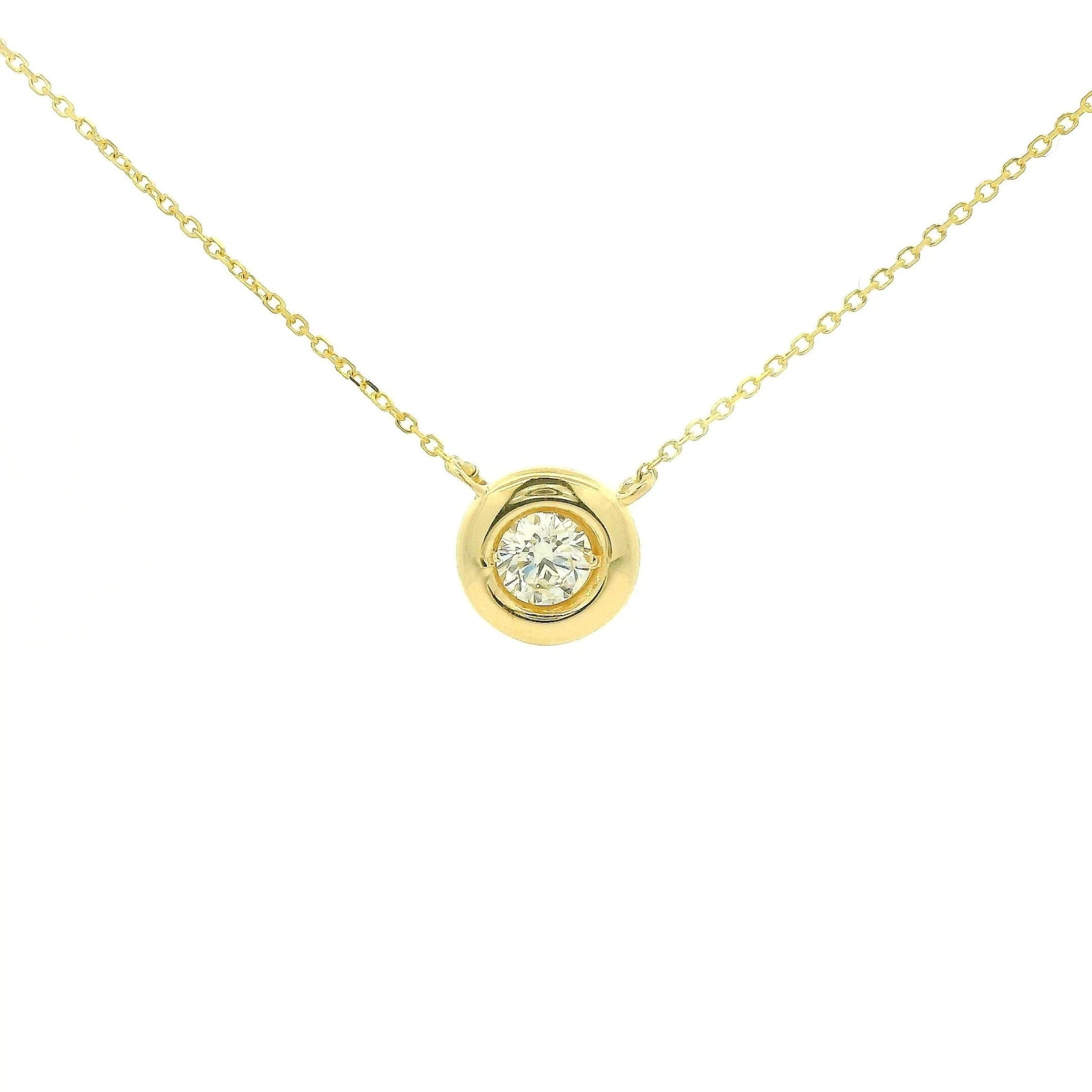 Bezel Set .40ct Round Cut Diamond Pendant - Forever Rox Fine Jewelry