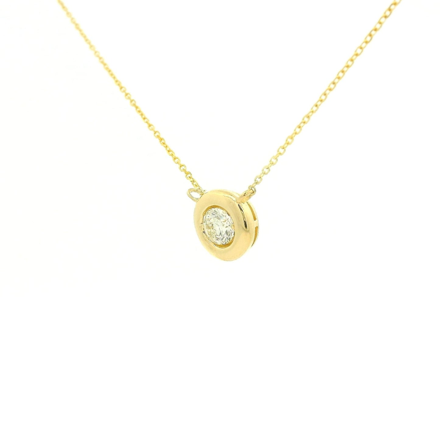 Bezel Set .40ct Round Cut Diamond Pendant - Forever Rox Fine Jewelry