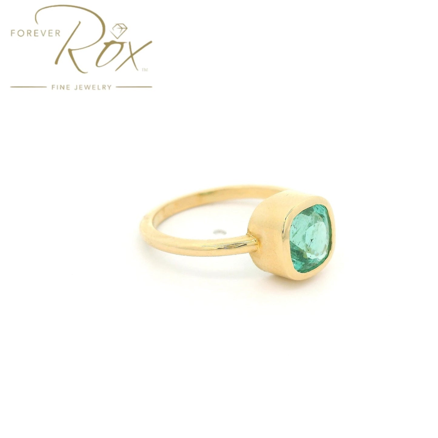 Bezel Set Cushion Cut Paraiba Tourmaline Ring - Forever Rox